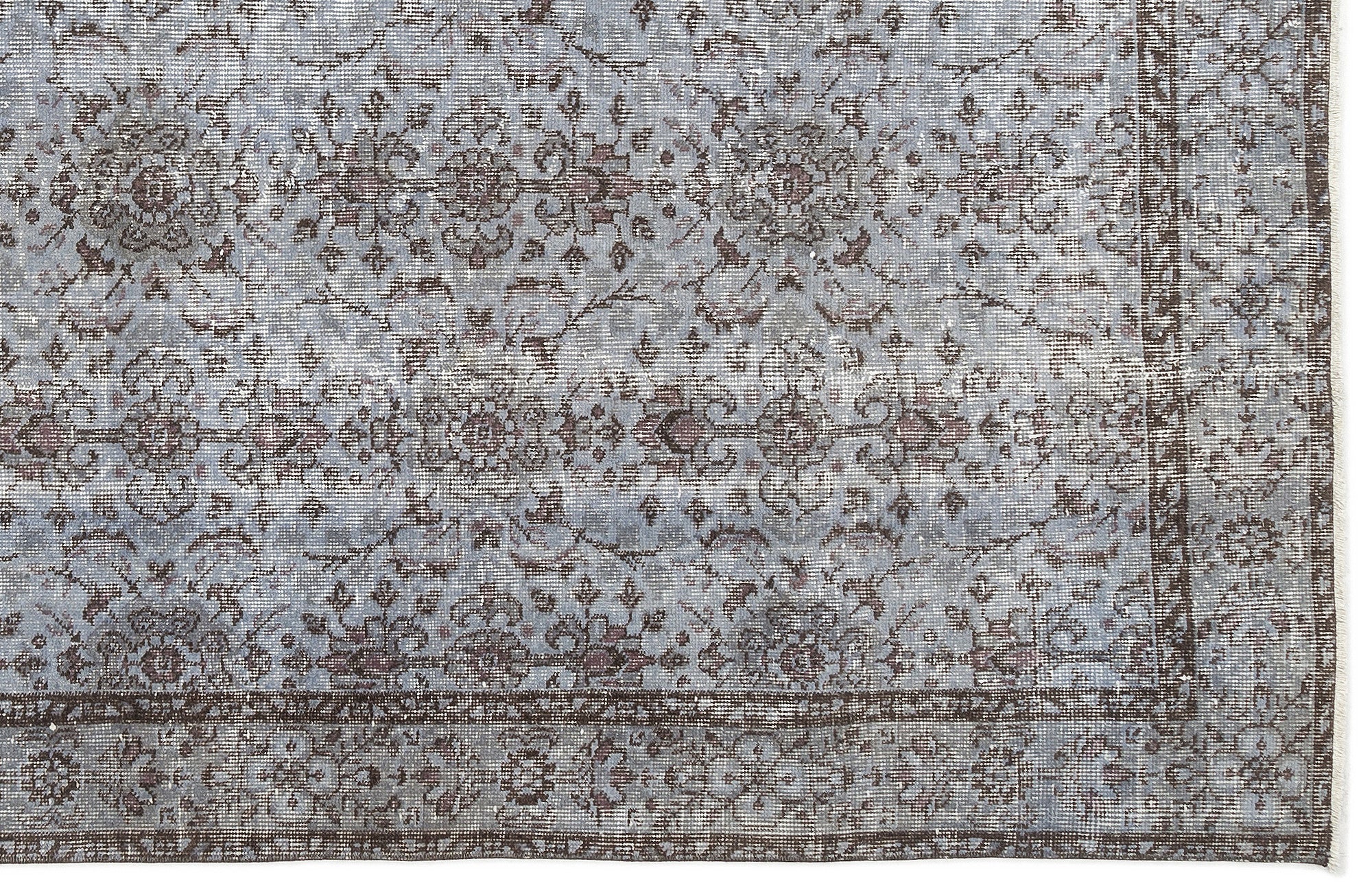 Blue Over Dyed Vintage Rug 4'9'' x 8'8'' ft 146 x 263 cm