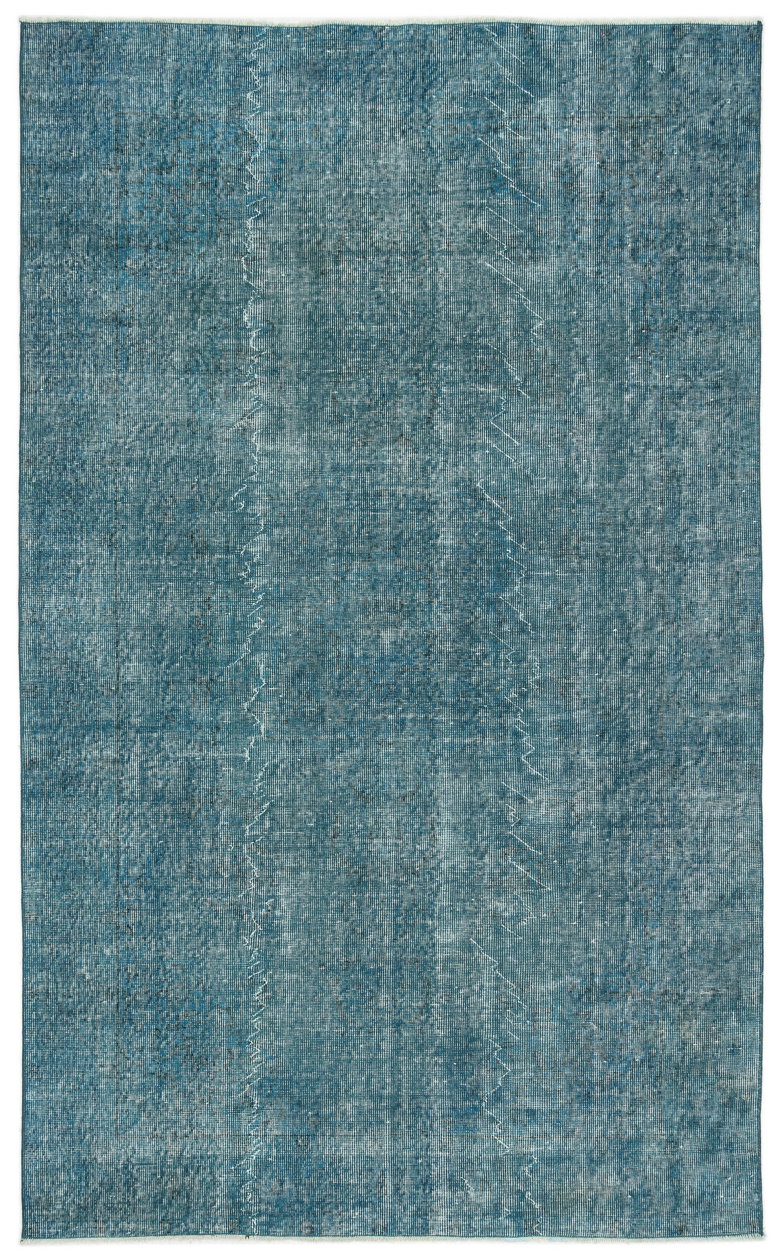 Turquoise Over Dyed Vintage Rug 5'5'' x 8'11'' ft 164 x 273 cm