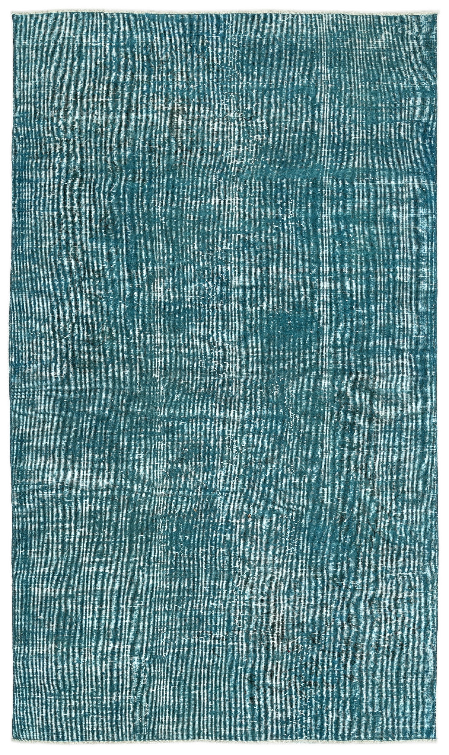Turquoise Over Dyed Vintage Rug 5'1'' x 8'9'' ft 155 x 266 cm