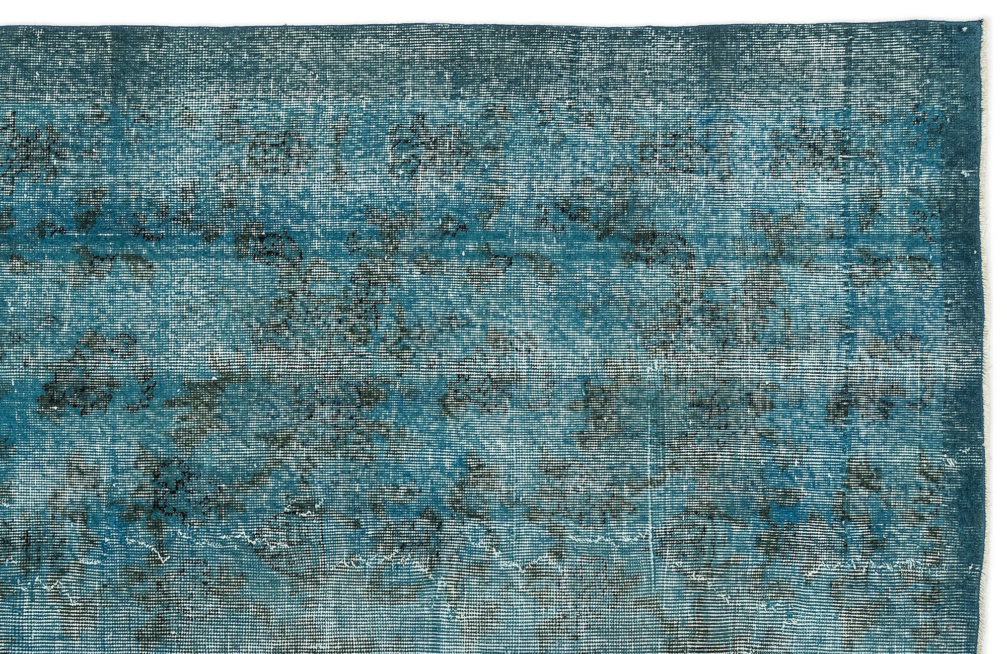 Turquoise Over Dyed Vintage Rug 5'2'' x 7'10'' ft 158 x 238 cm