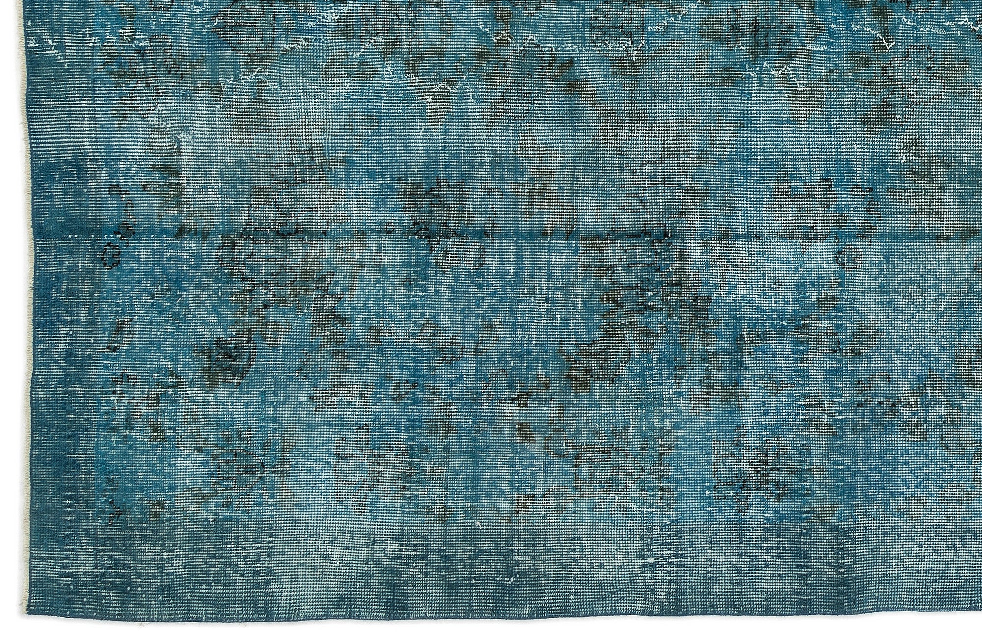 Turquoise Over Dyed Vintage Rug 5'2'' x 7'10'' ft 158 x 238 cm