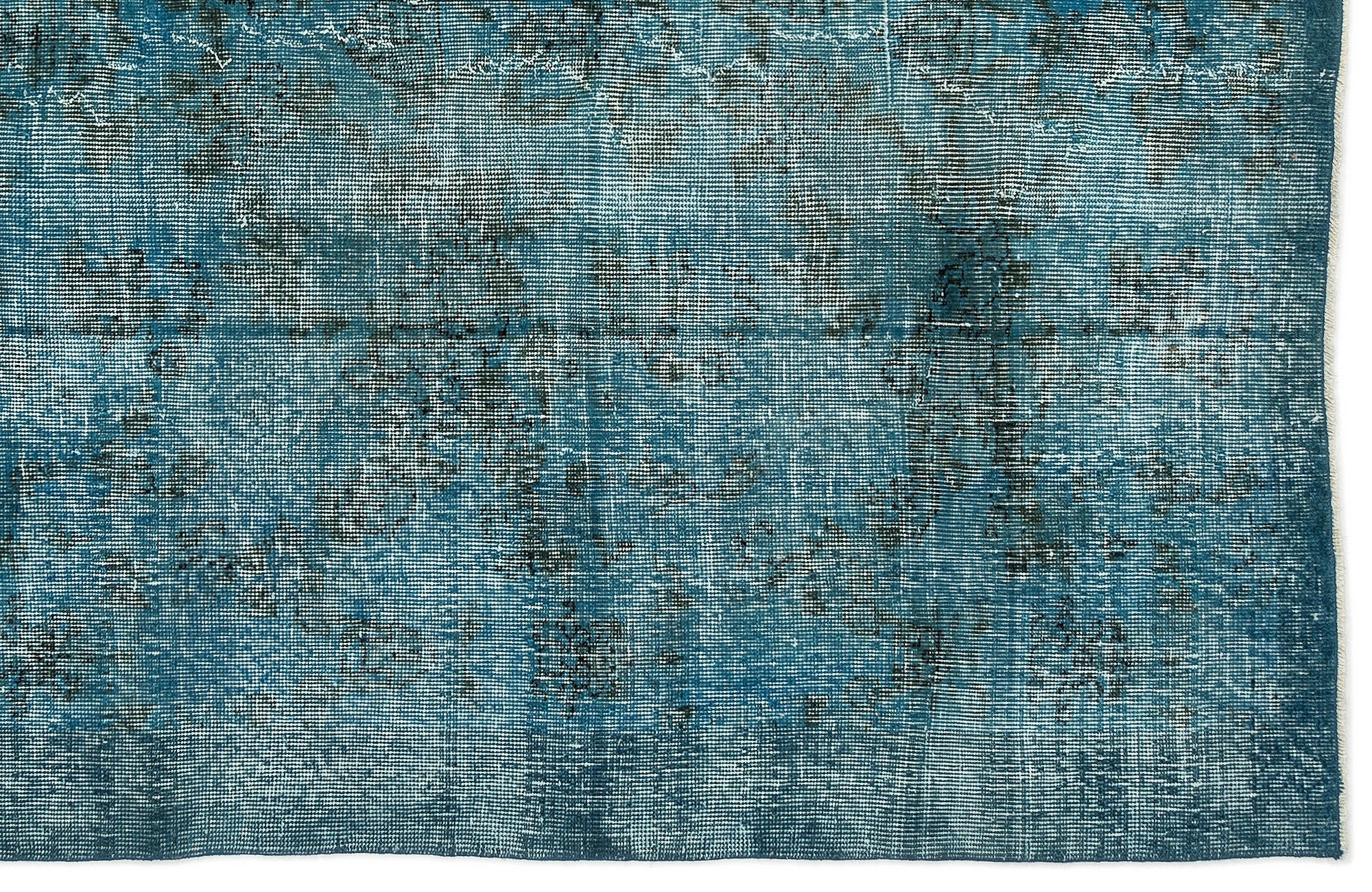 Turquoise Over Dyed Vintage Rug 5'2'' x 7'10'' ft 158 x 238 cm