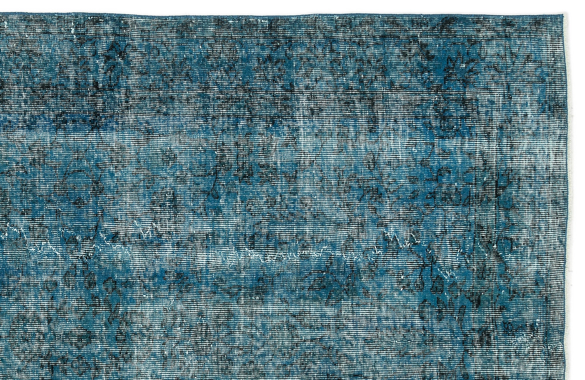 Turquoise Over Dyed Vintage Rug 5'3'' x 8'4'' ft 159 x 255 cm
