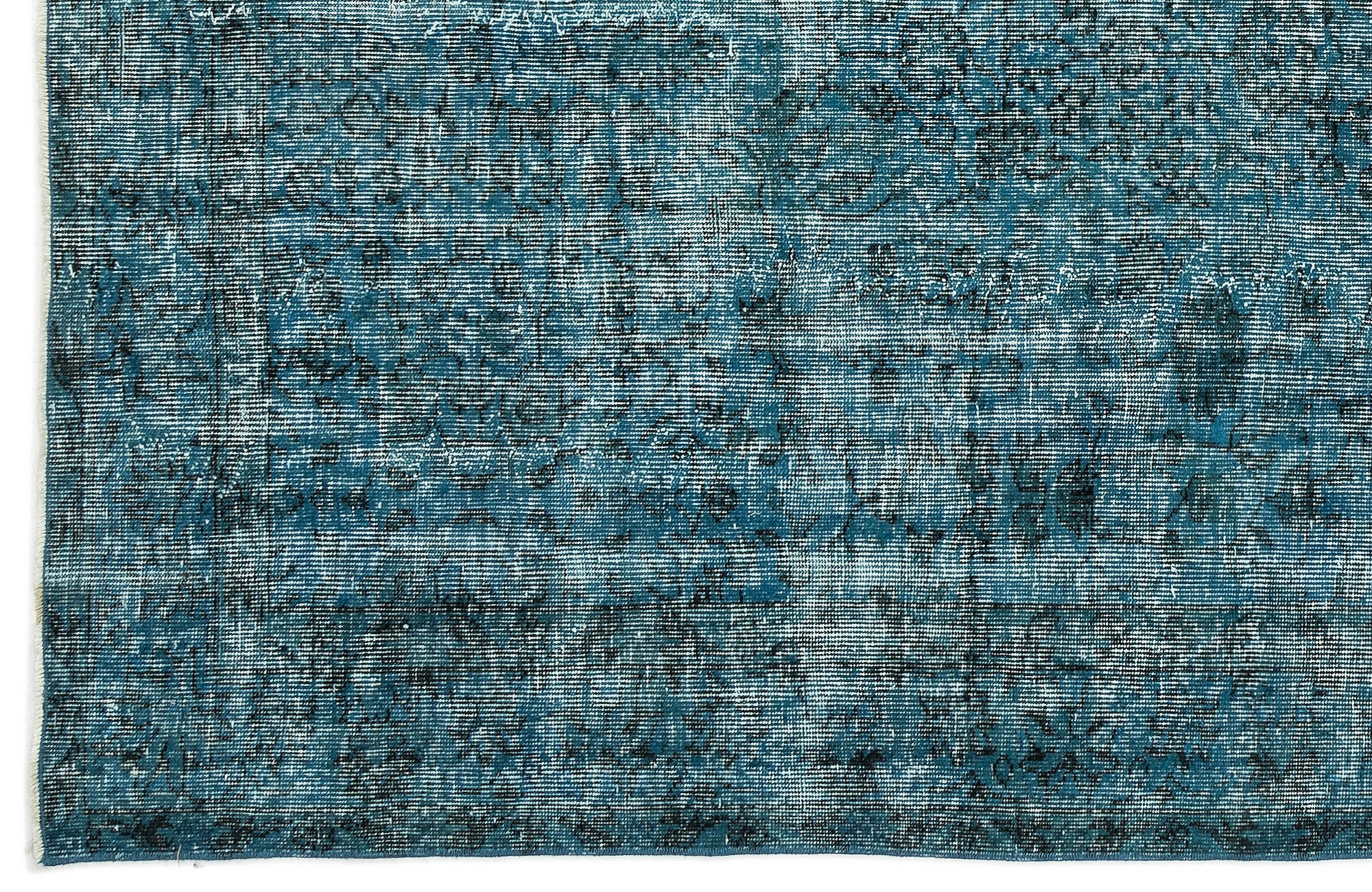 Turquoise Over Dyed Vintage Rug 5'3'' x 8'4'' ft 159 x 255 cm