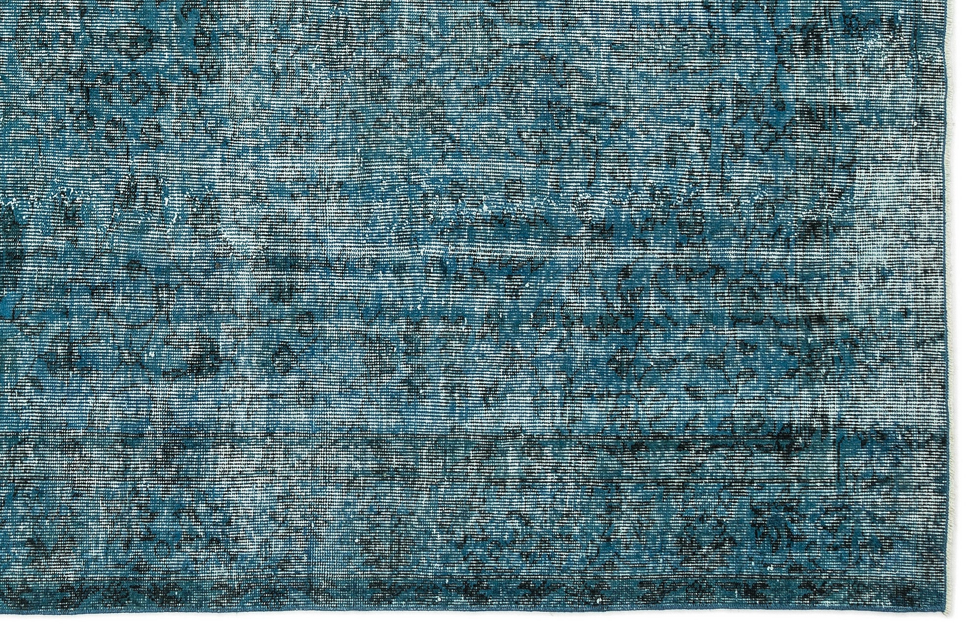 Turquoise Over Dyed Vintage Rug 5'3'' x 8'4'' ft 159 x 255 cm