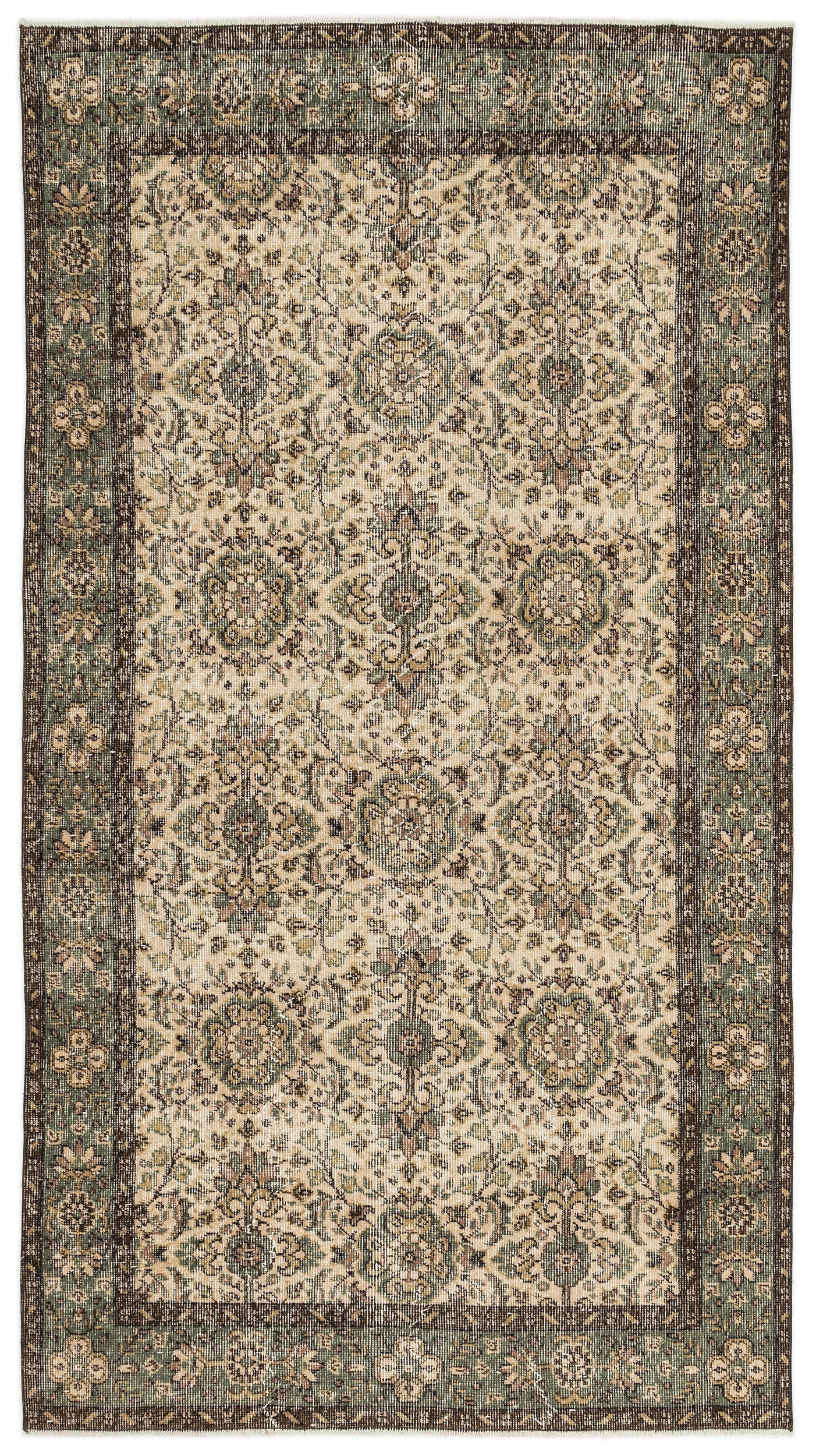 Naturel Over Dyed Vintage Rug 4'4'' x 7'11'' ft 132 x 242 cm