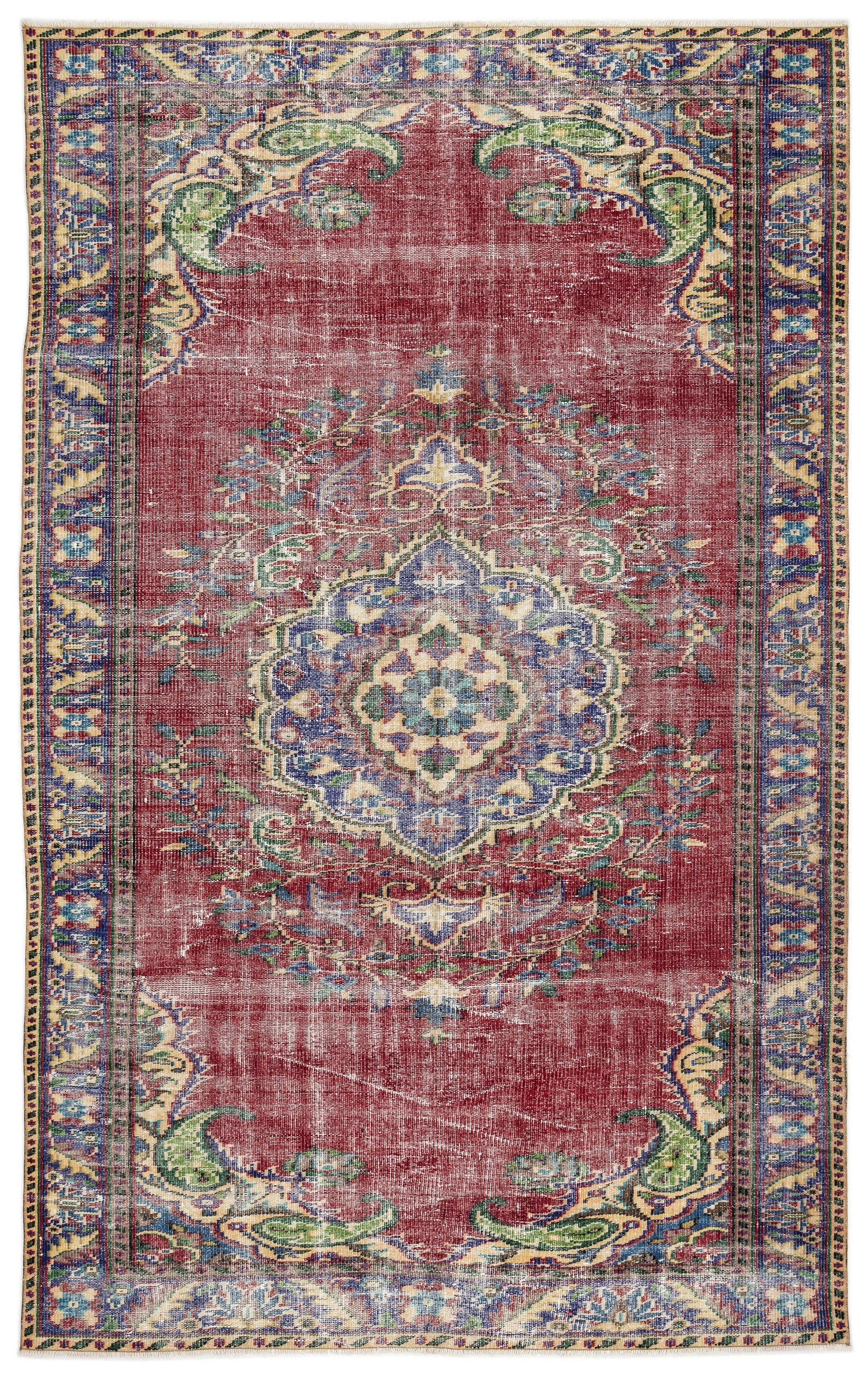 Naturel Over Dyed Vintage Rug 5'10'' x 9'5'' ft 177 x 286 cm