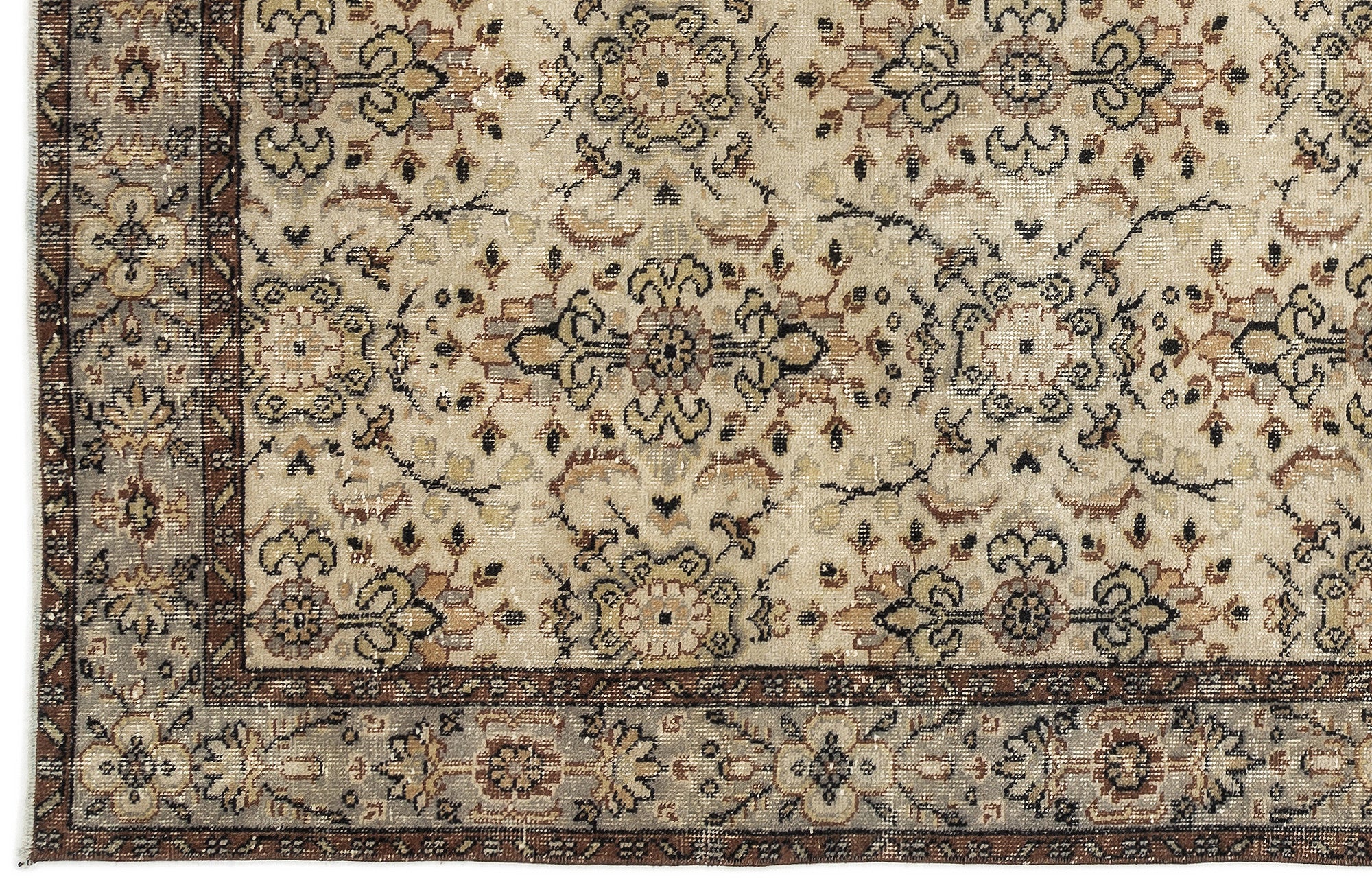 Naturel Over Dyed Vintage Rug 5'3'' x 8'10'' ft 160 x 270 cm