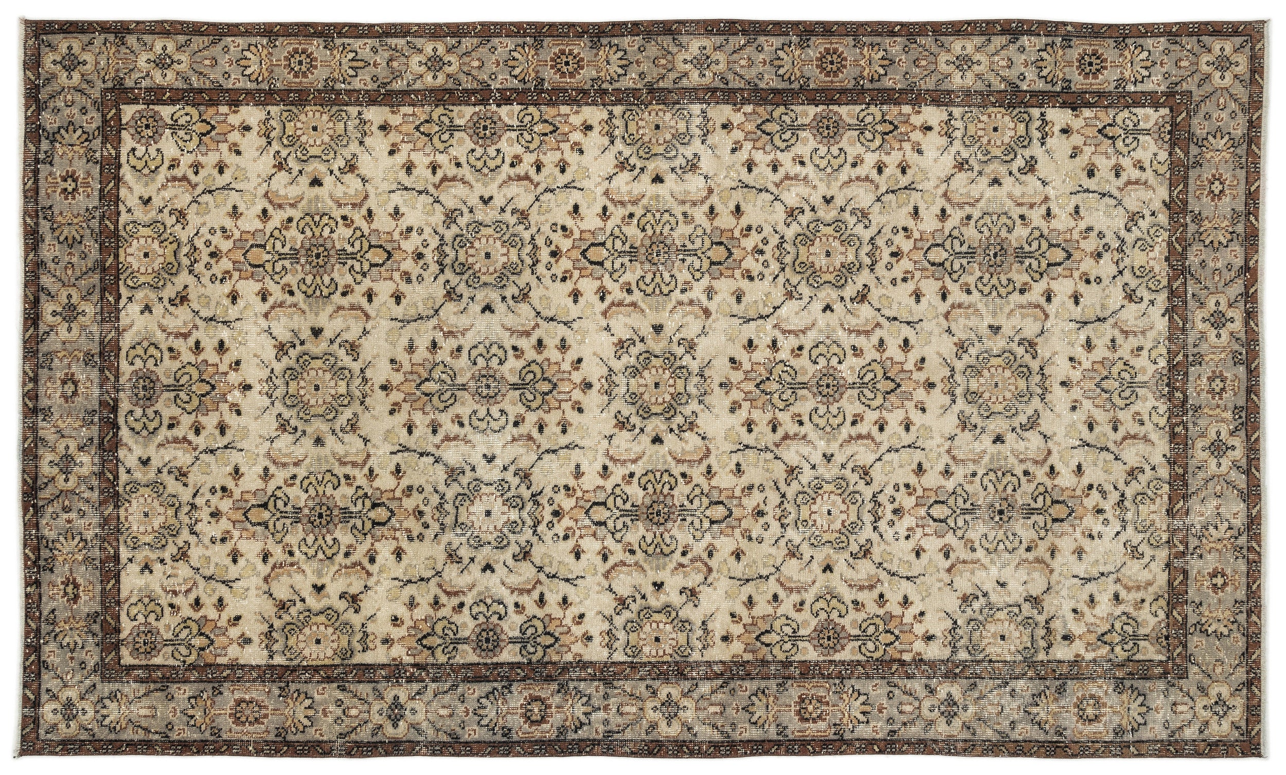 Naturel Over Dyed Vintage Rug 5'3'' x 8'10'' ft 160 x 270 cm