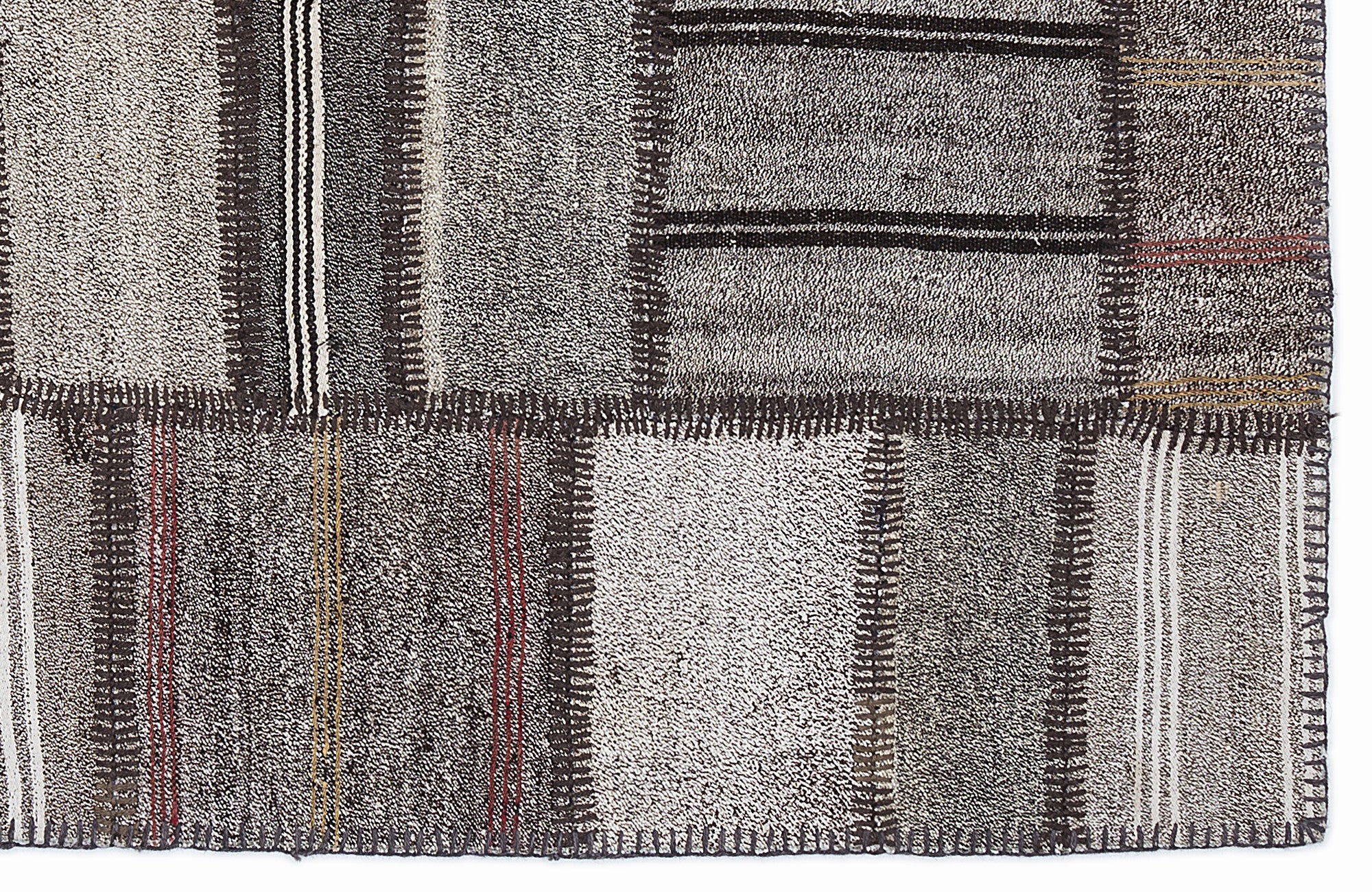 Striped Over Dyed Kilim Patchwork Unique Rug 5'3'' x 7'7'' ft 160 x 230 cm