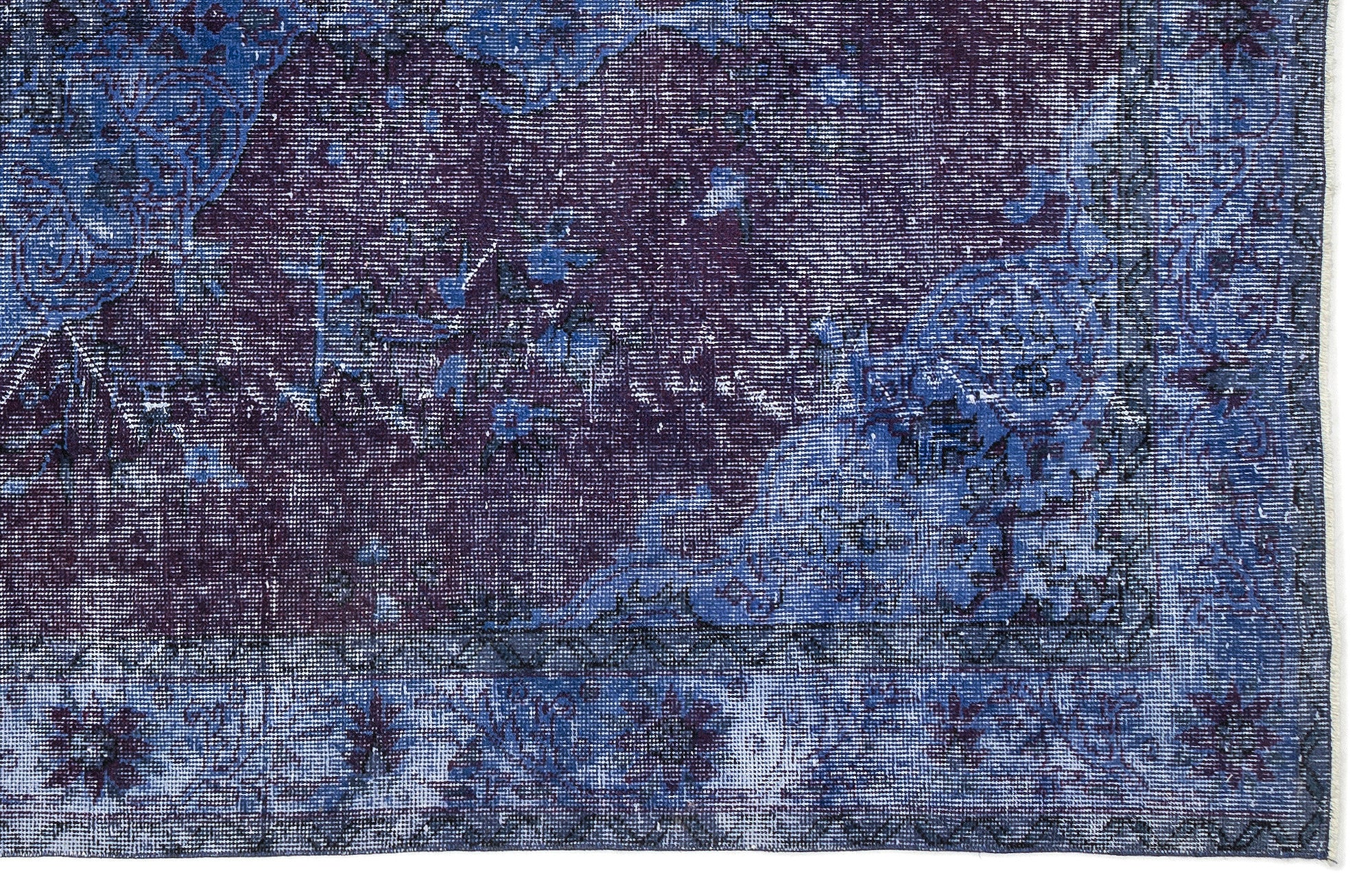 Blue Over Dyed Vintage Rug 5'11'' x 10'2'' ft 181 x 309 cm