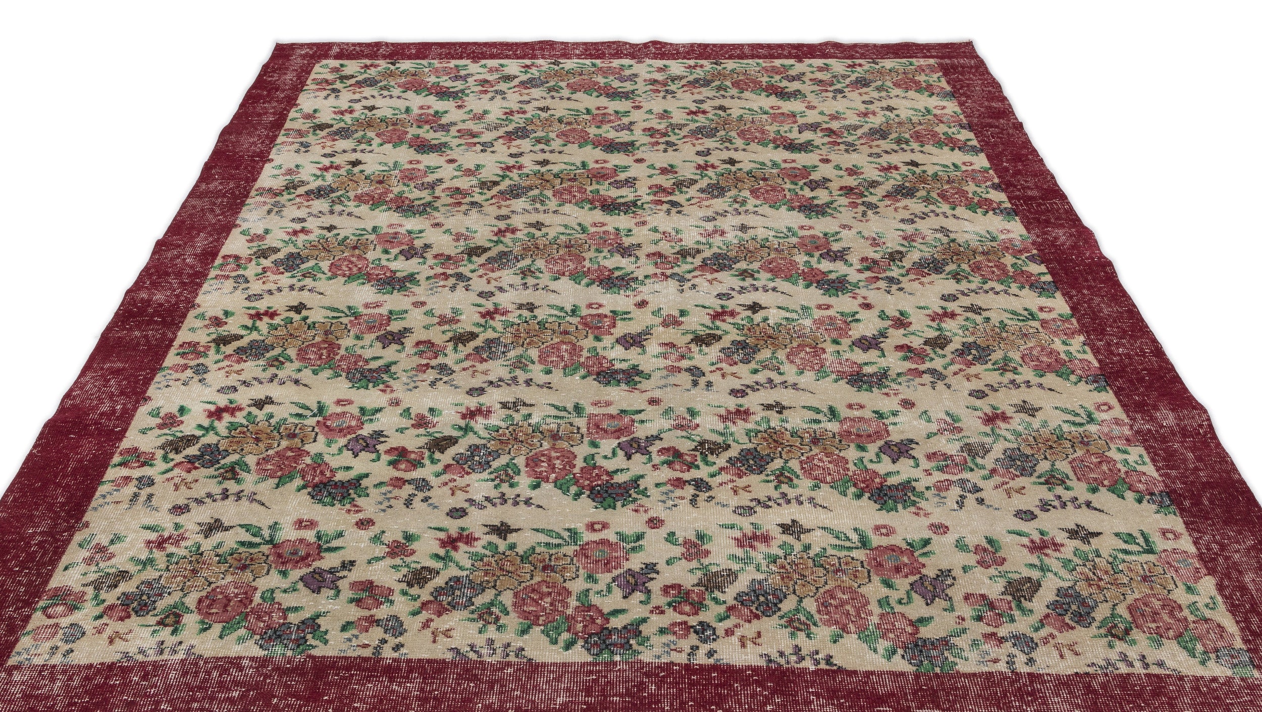 Retro Over Dyed Vintage Rug 6'9'' x 9'6'' ft 205 x 290 cm