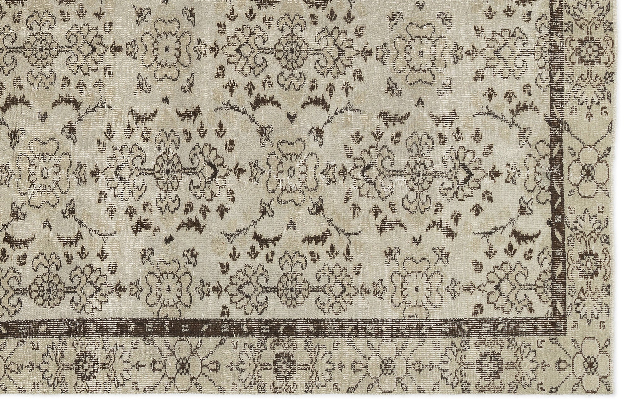 Naturel Over Dyed Vintage Rug 5'2'' x 9'2'' ft 157 x 279 cm