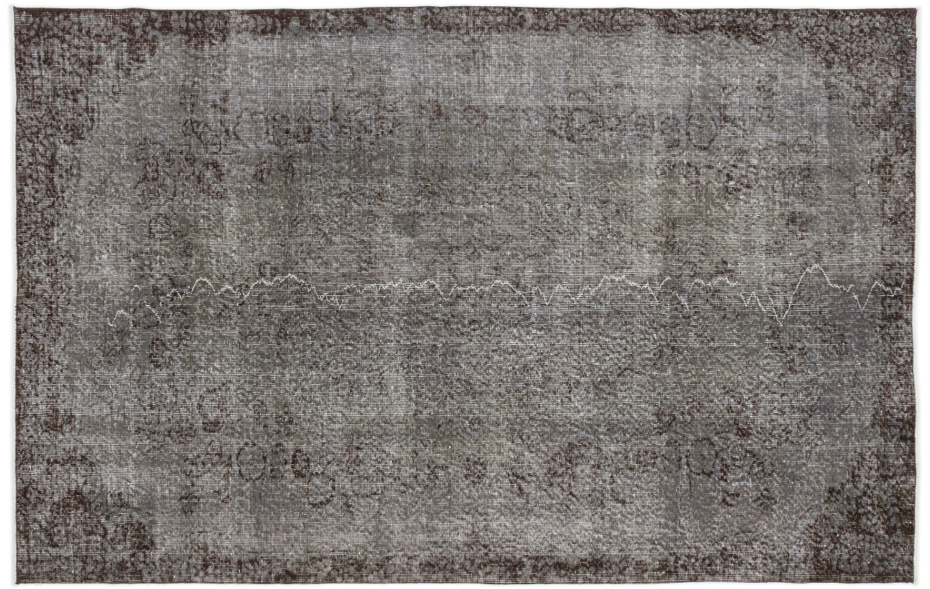 Retro Design Gray Over Dyed Vintage Rug 5'7'' x 8'9'' ft 170 x 267 cm