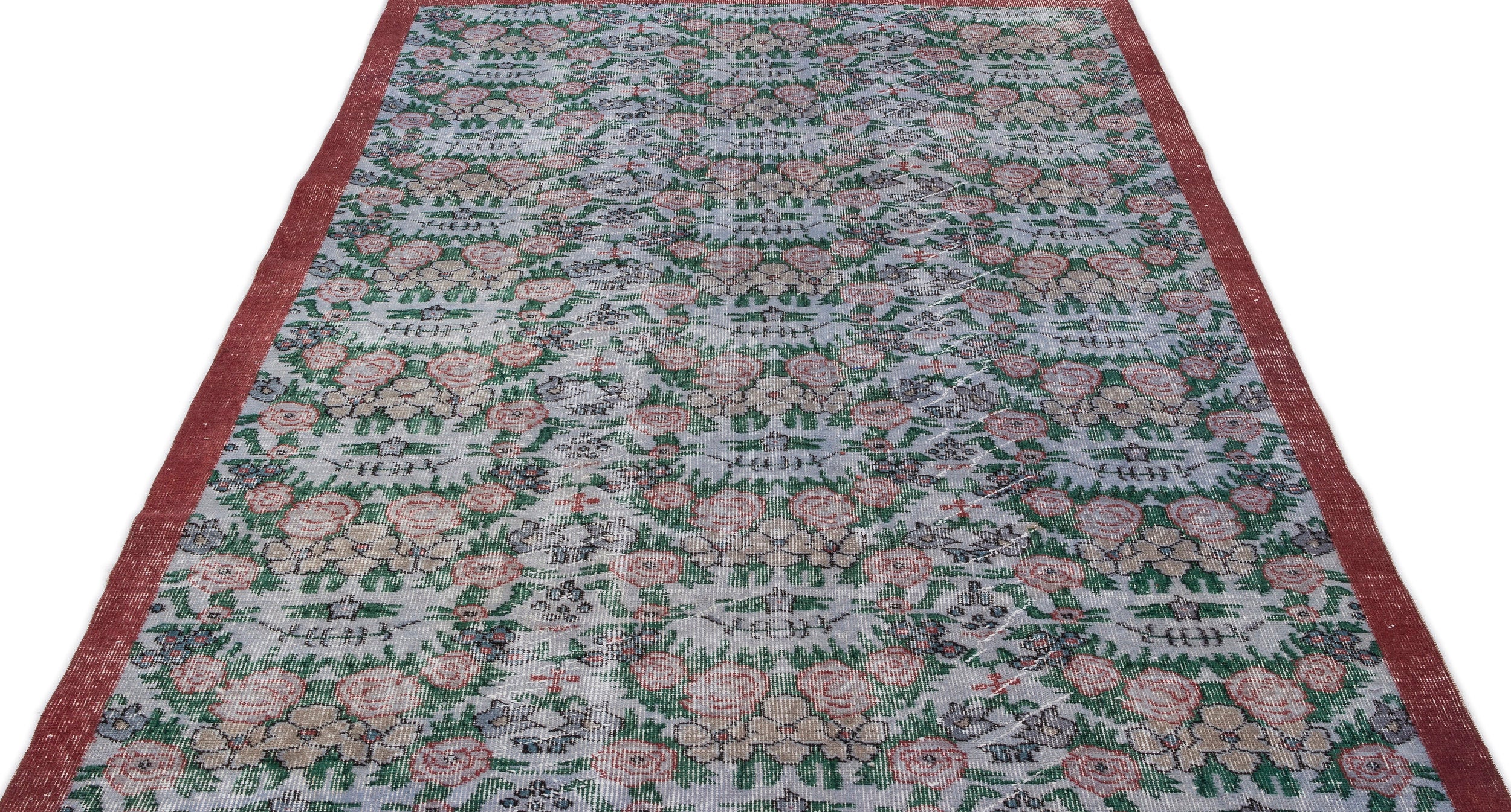 Retro Over Dyed Vintage Rug 5'3'' x 9'2'' ft 160 x 280 cm