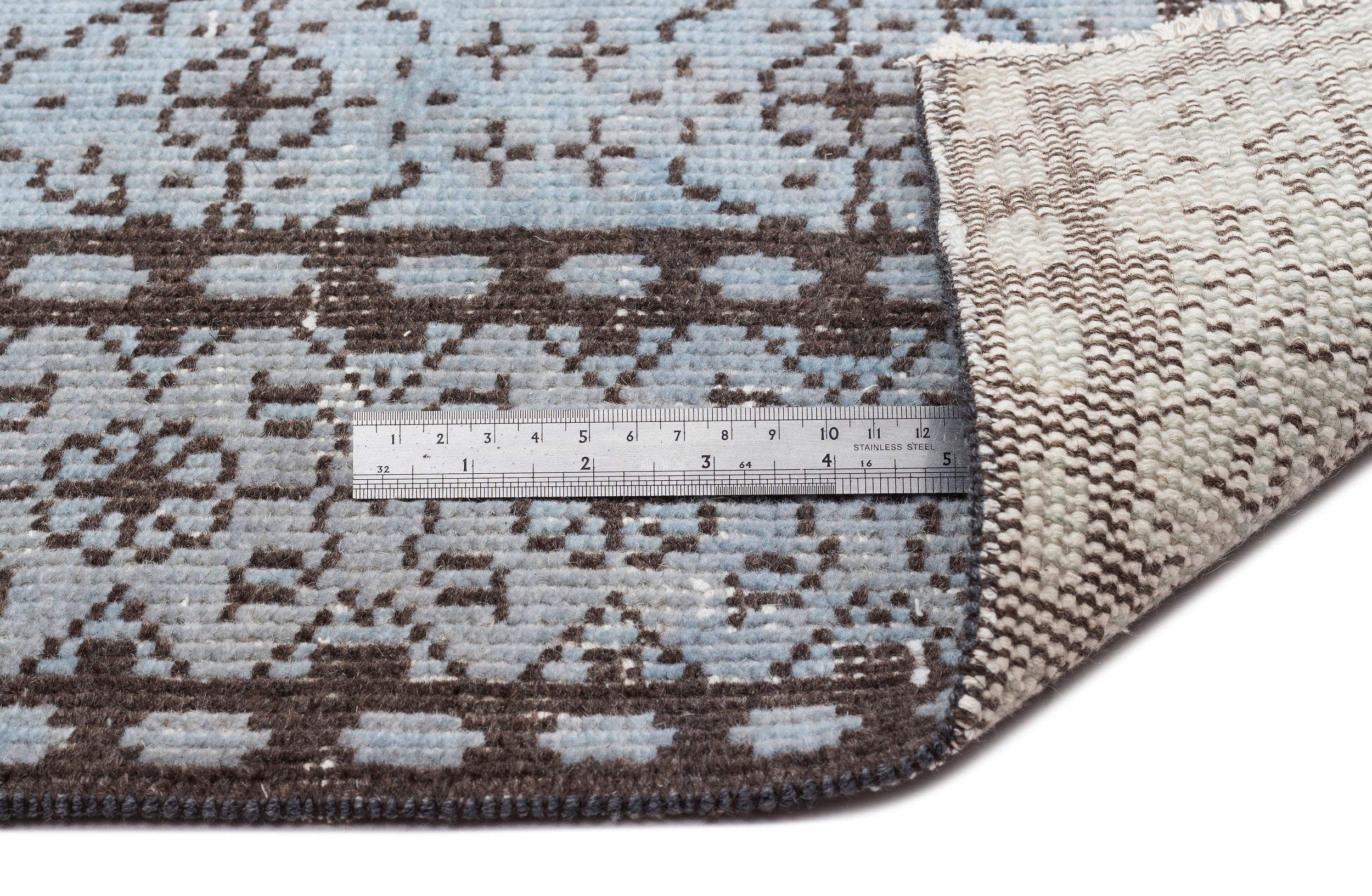 Blue Over Dyed Vintage Rug 4'11'' x 8'9'' ft 149 x 267 cm