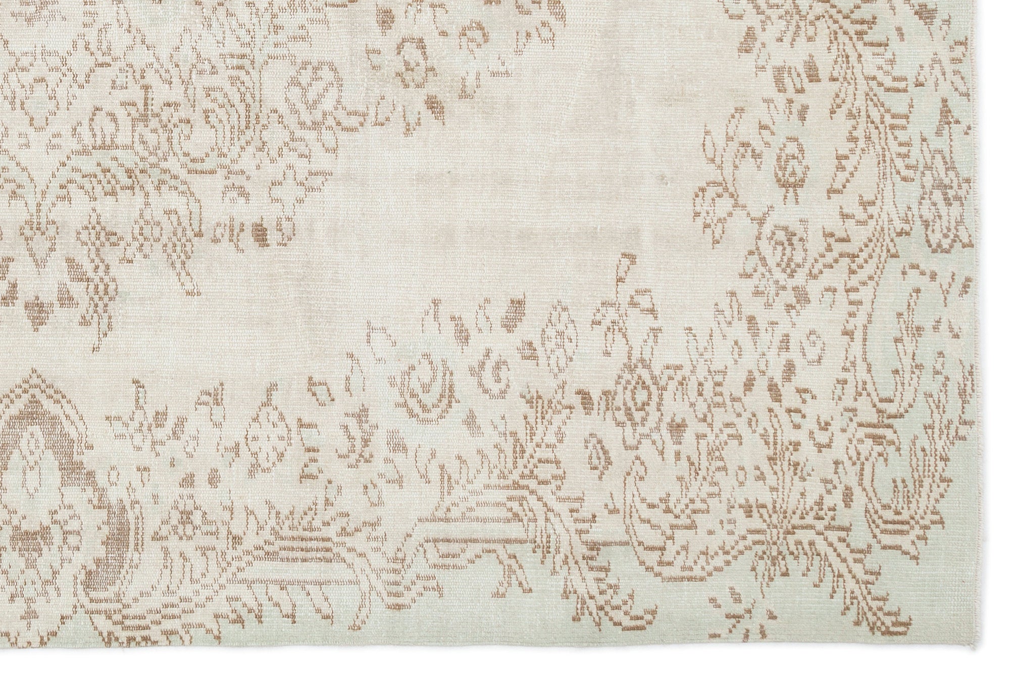 Beige Over Dyed Vintage Rug 6'2'' x 9'4'' ft 187 x 285 cm