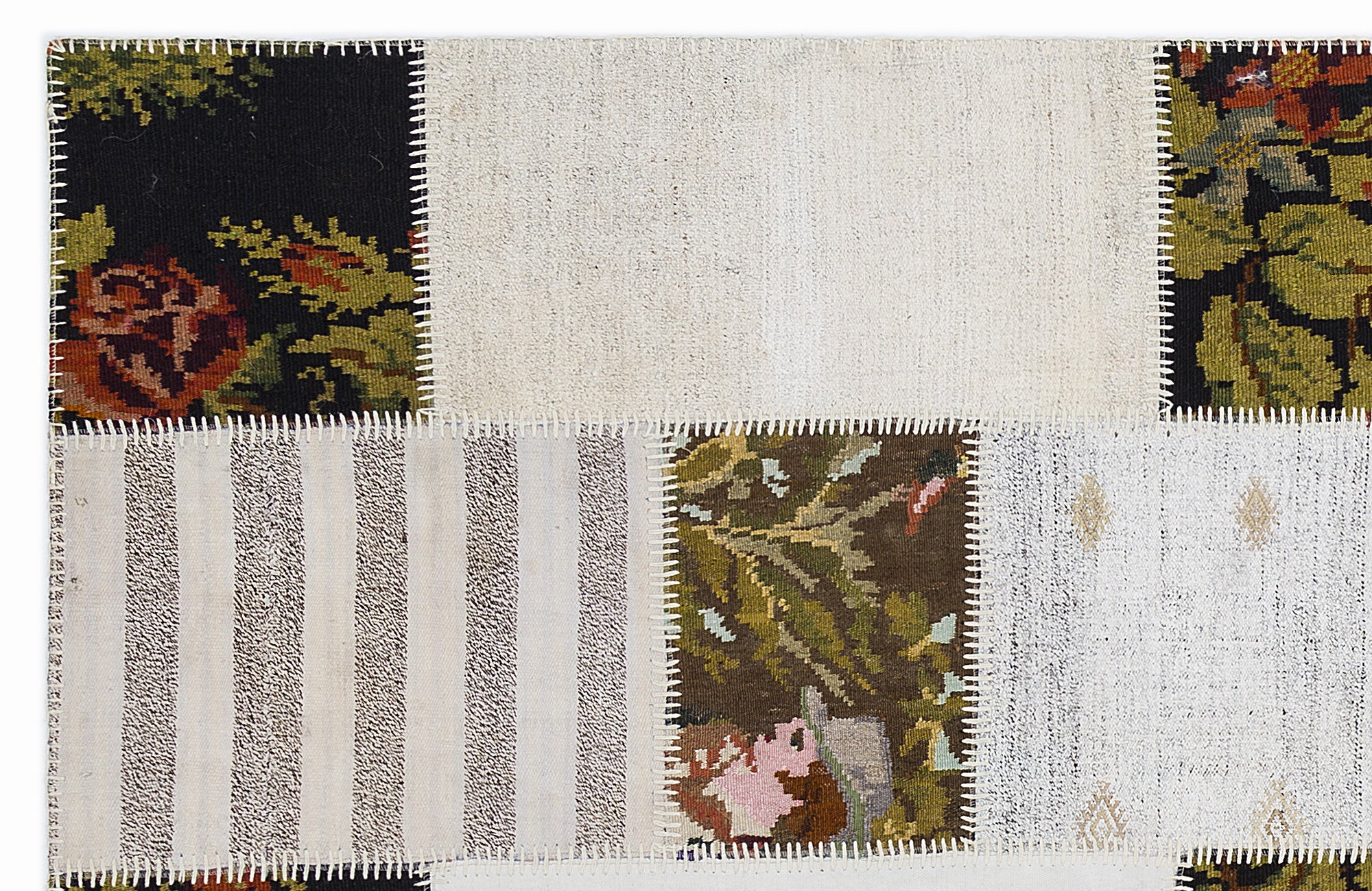 Karabakh Over Dyed Kilim Patchwork Unique Rug 5'3'' x 7'7'' ft 160 x 230 cm