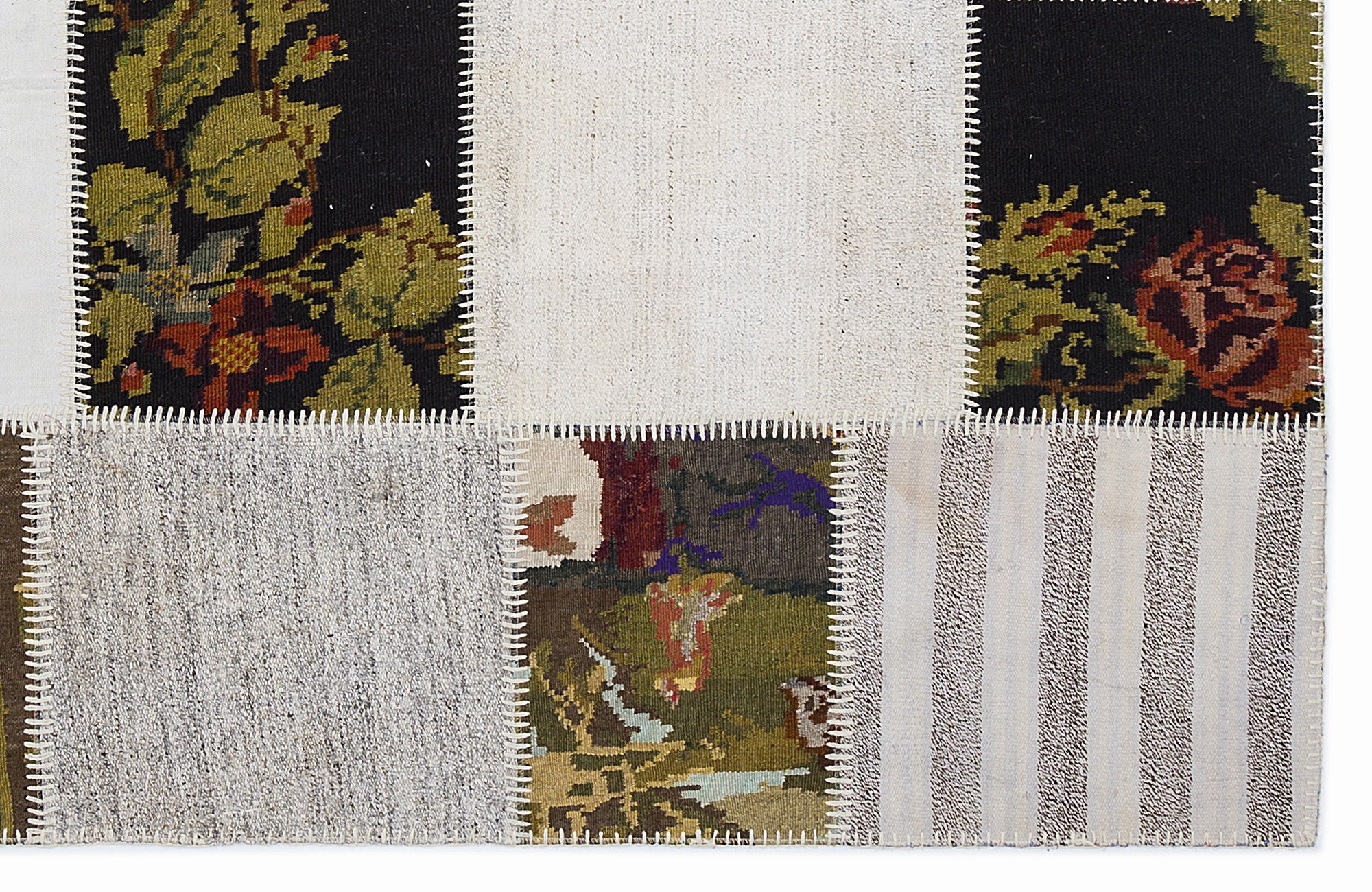 Karabakh Over Dyed Kilim Patchwork Unique Rug 5'3'' x 7'7'' ft 160 x 230 cm