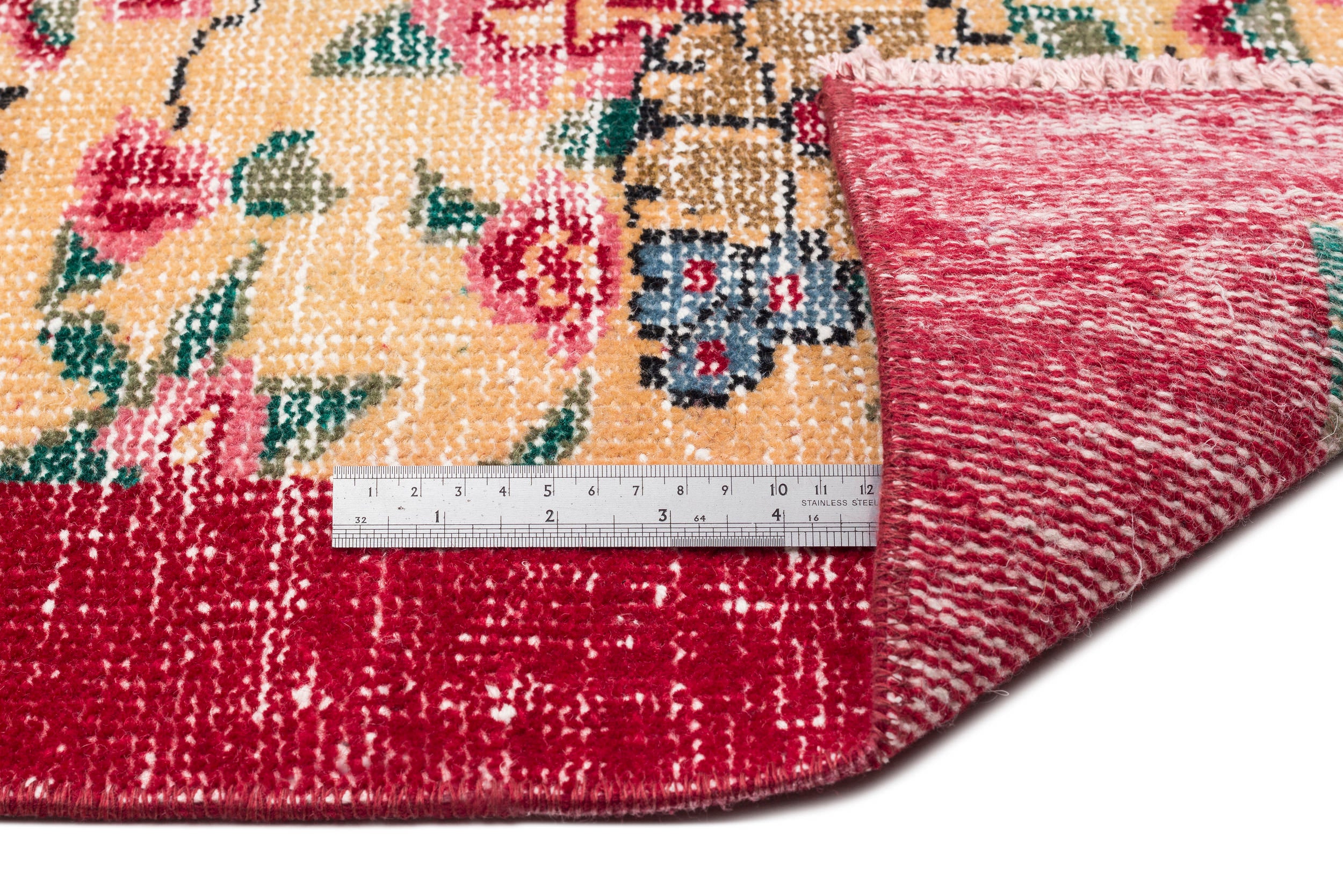 Retro Design Natural Red Floral Vintage Rug 5'5'' x 9'0'' ft 164 x 275 cm