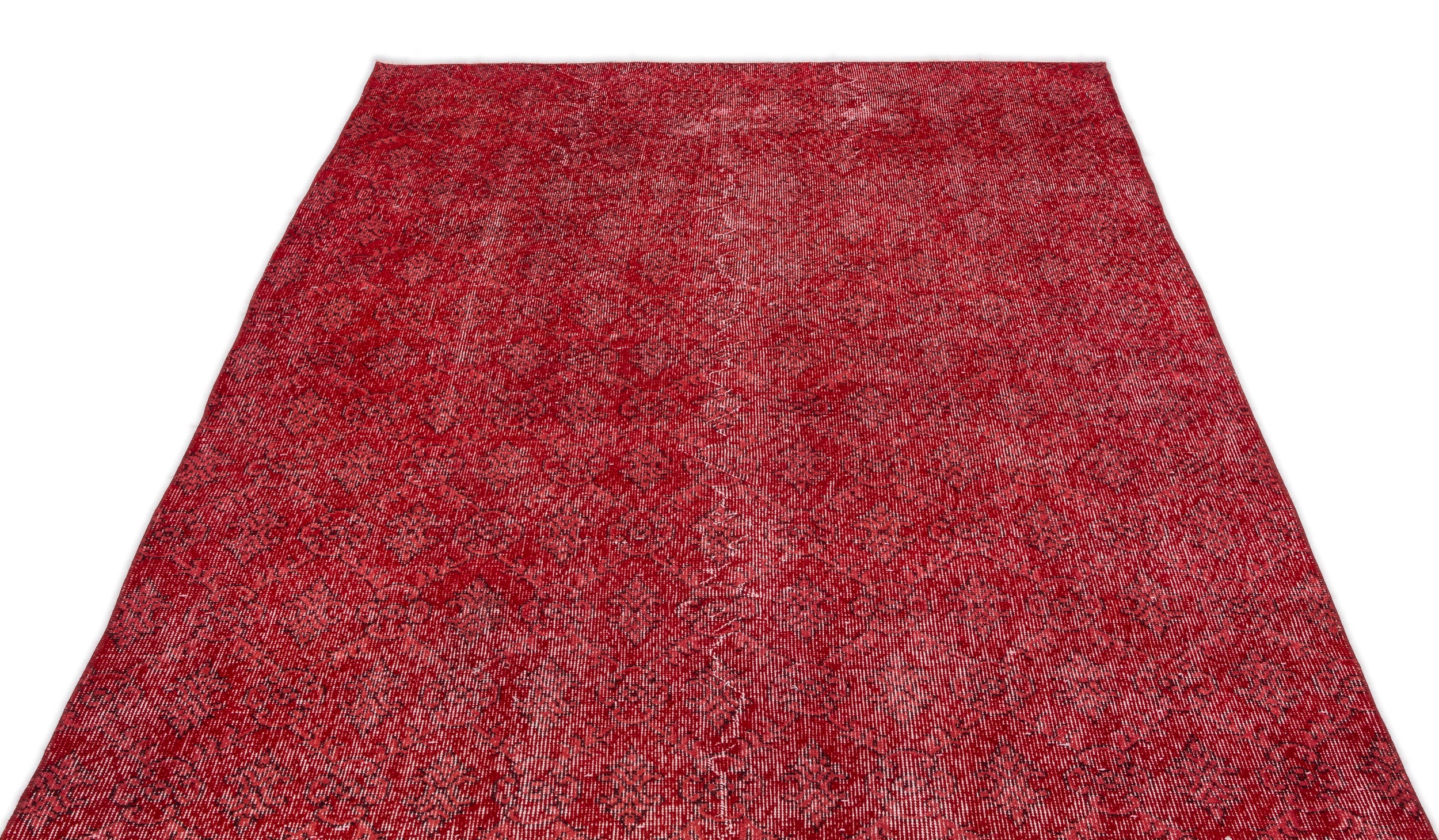 Red Over Dyed Vintage Rug 5'1'' x 9'0'' ft 156 x 275 cm