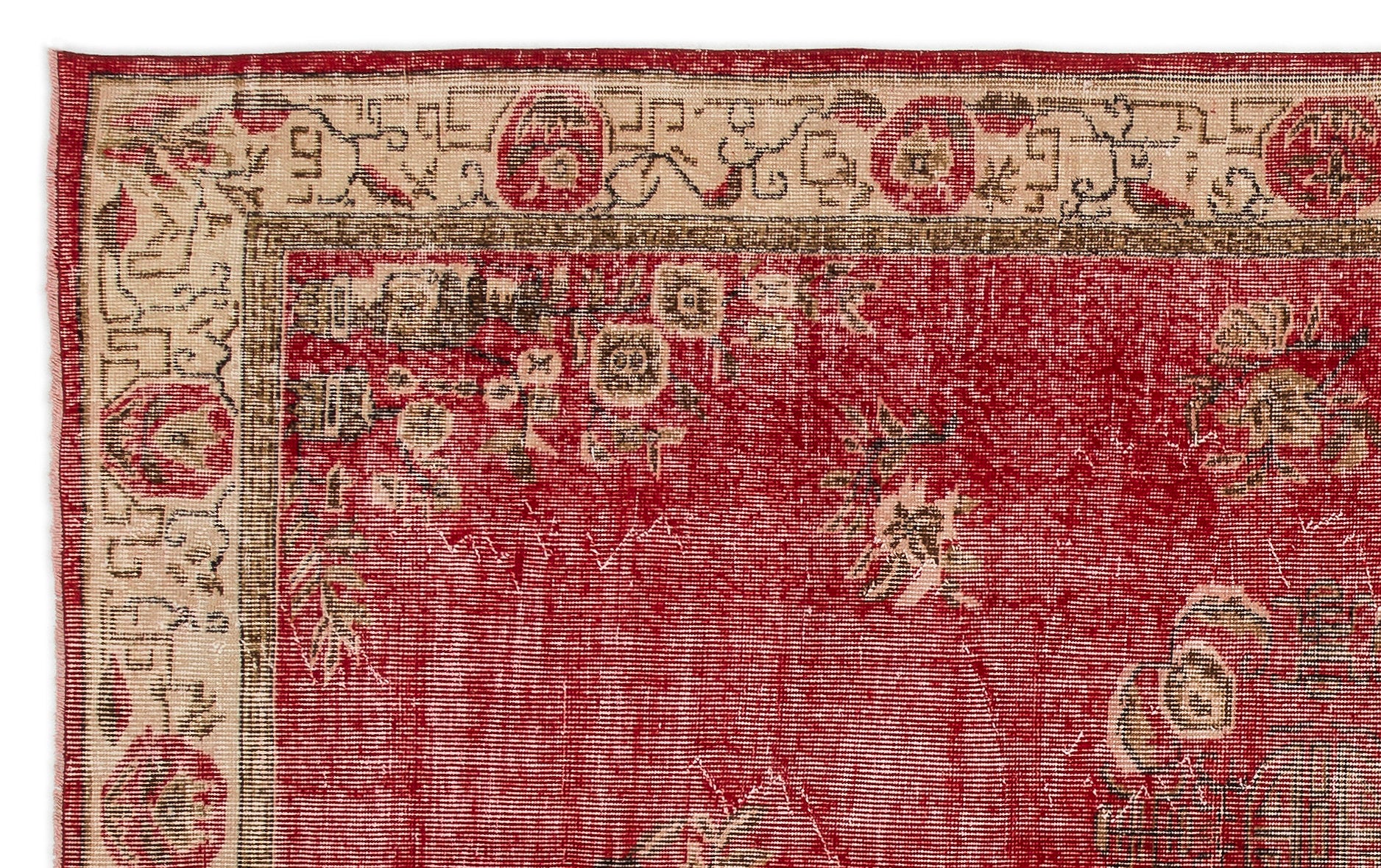 Naturel Over Dyed Vintage Rug 5'7'' x 9'1'' ft 169 x 276 cm