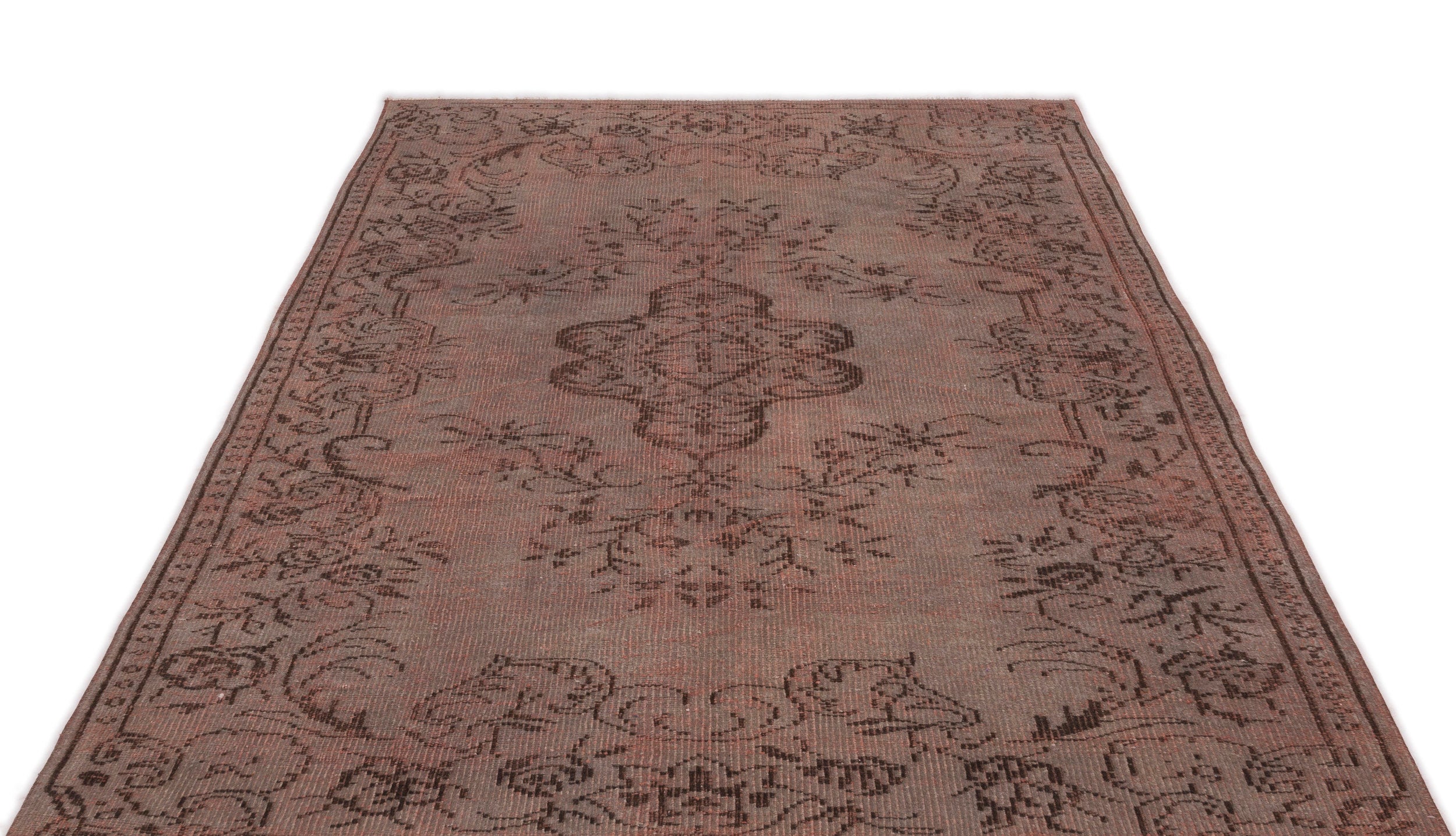 Brown Over Dyed Vintage Rug 5'2'' x 8'0'' ft 158 x 245 cm