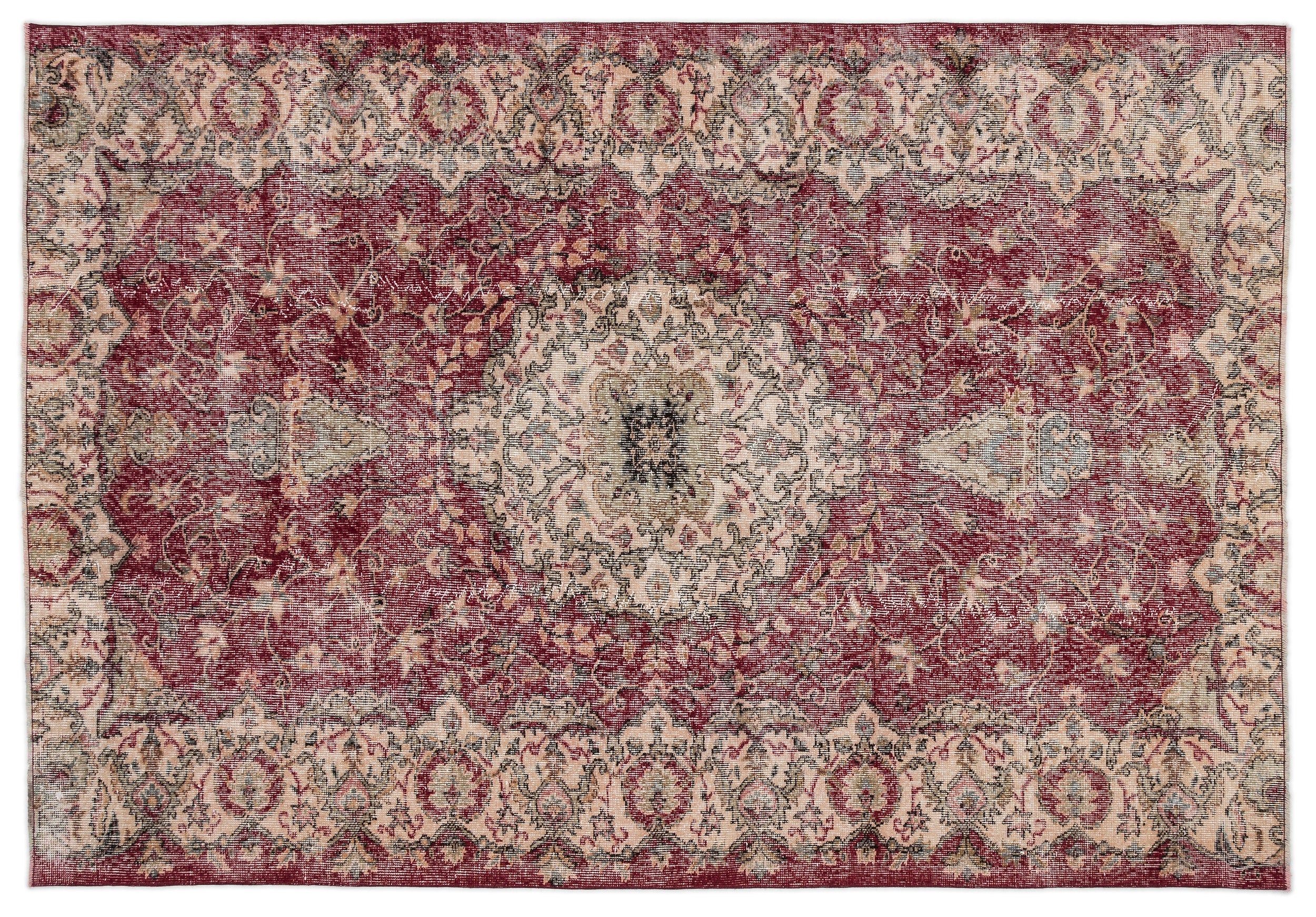 Naturel Over Dyed Vintage Rug 5'8'' x 8'4'' ft 173 x 255 cm