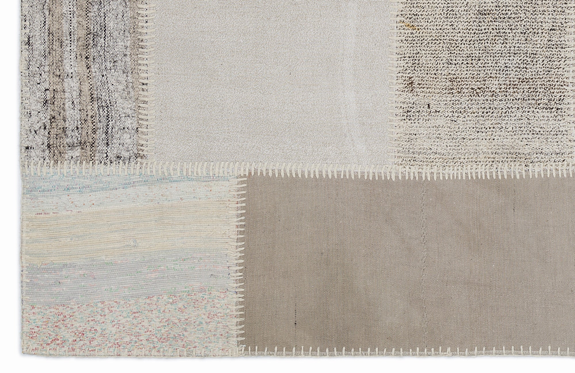 Striped Over Dyed Kilim Patchwork Unique Rug 3'11'' x 5'11'' ft 120 x 180 cm