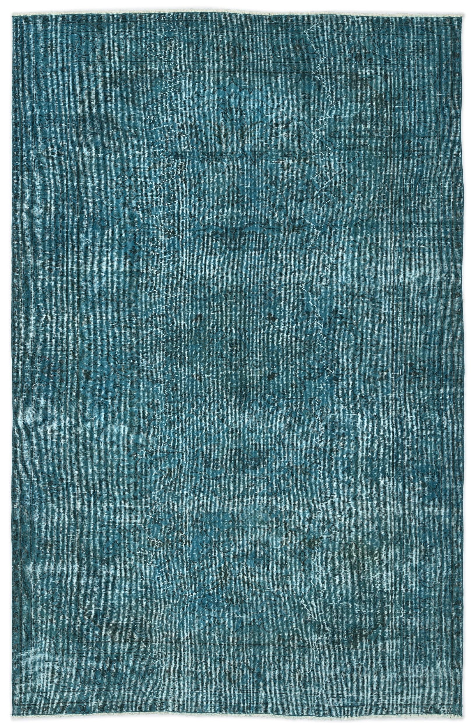 Turquoise Over Dyed Vintage Rug 5'2'' x 8'0'' ft 158 x 244 cm