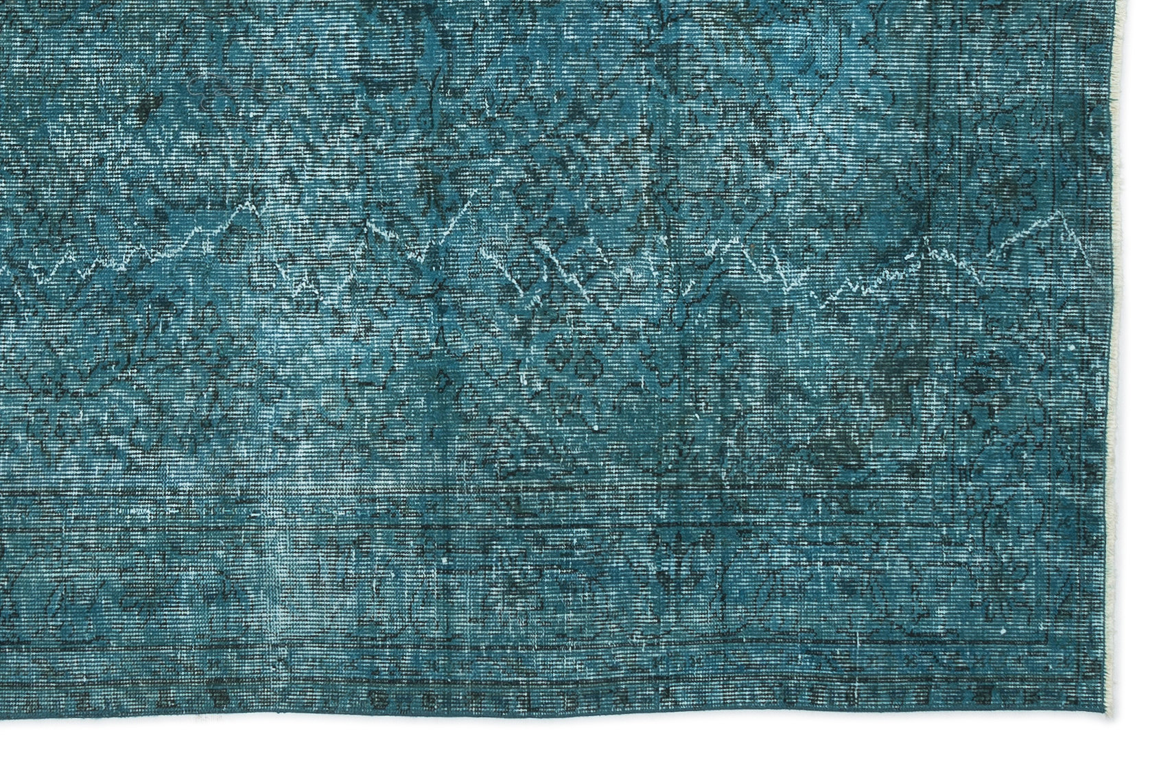 Turquoise Over Dyed Vintage Rug 5'2'' x 8'0'' ft 158 x 244 cm
