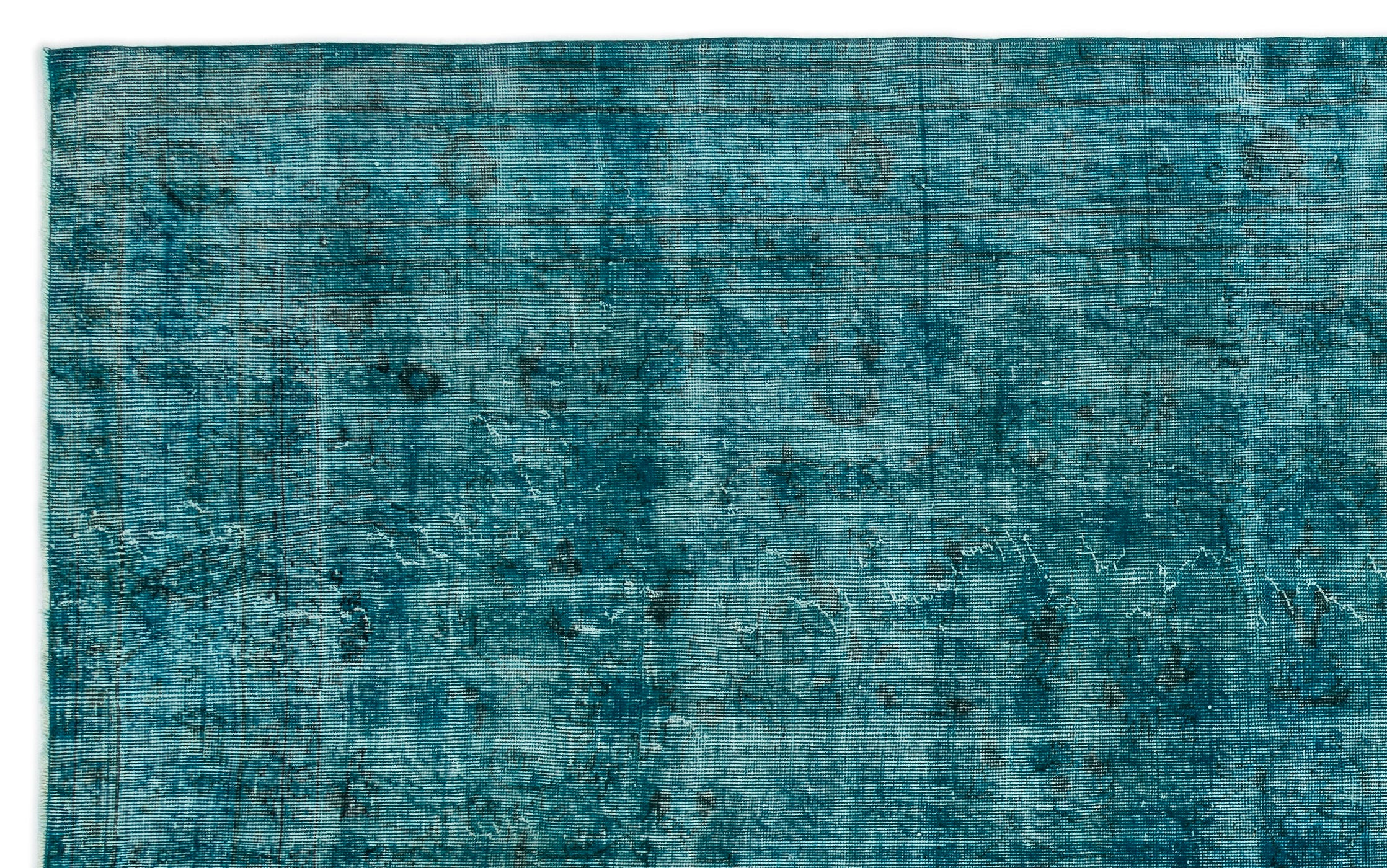 Turquoise Over Dyed Vintage Rug 6'9'' x 10'9'' ft 206 x 327 cm
