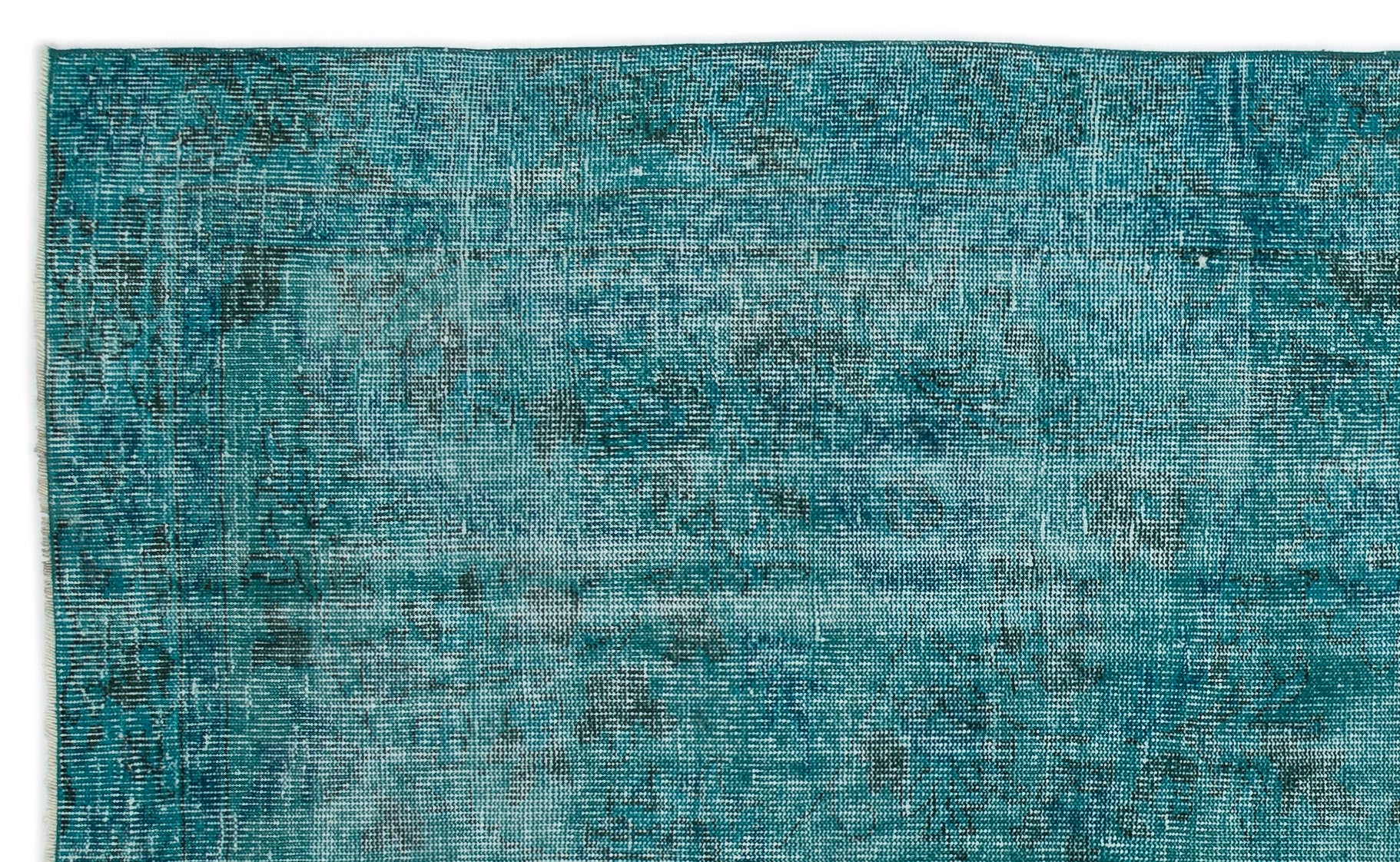Turquoise Over Dyed Vintage Rug 5'3'' x 8'8'' ft 161 x 264 cm