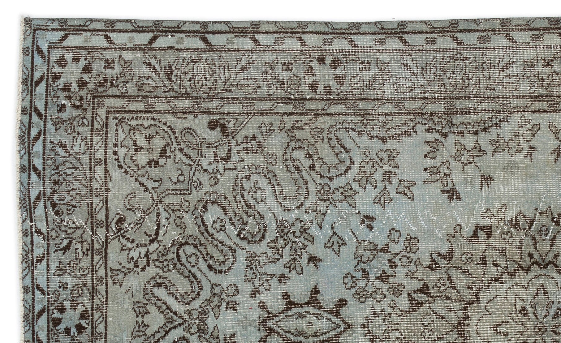 Gray Over Dyed Vintage Rug 5'4'' x 8'7'' ft 163 x 262 cm