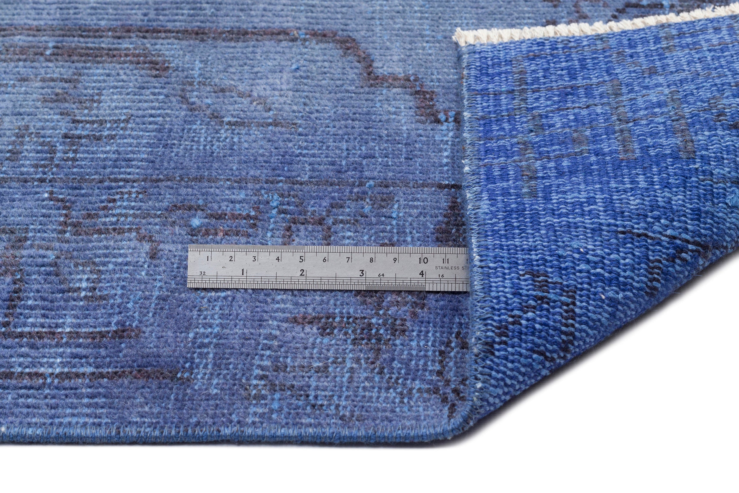 Traditional Design Blue Over Dyed Vintage Rug 5'3'' x 8'8'' ft 160 x 265 cm