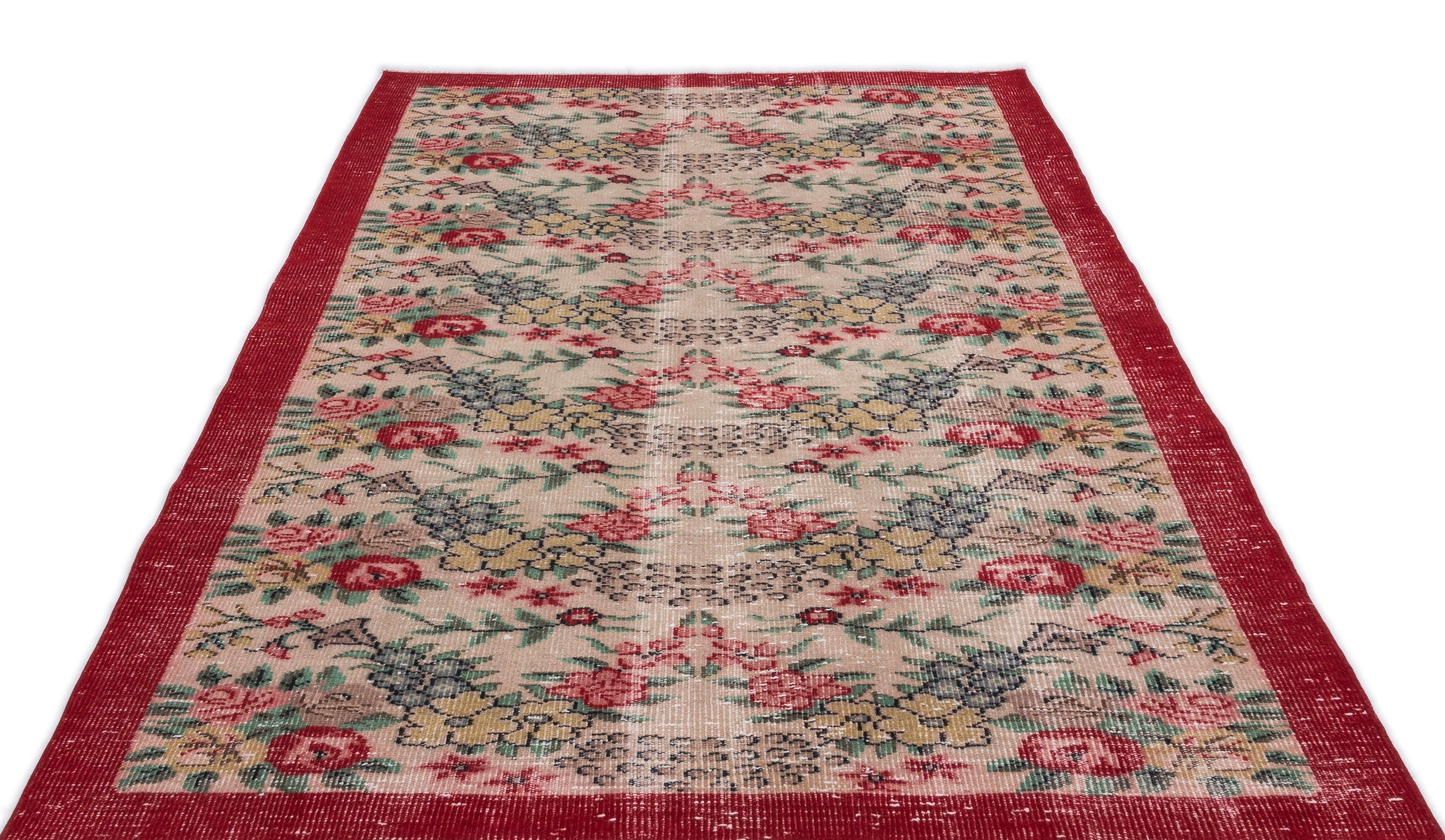 Retro Over Dyed Vintage Rug 5'3'' x 8'4'' ft 161 x 253 cm