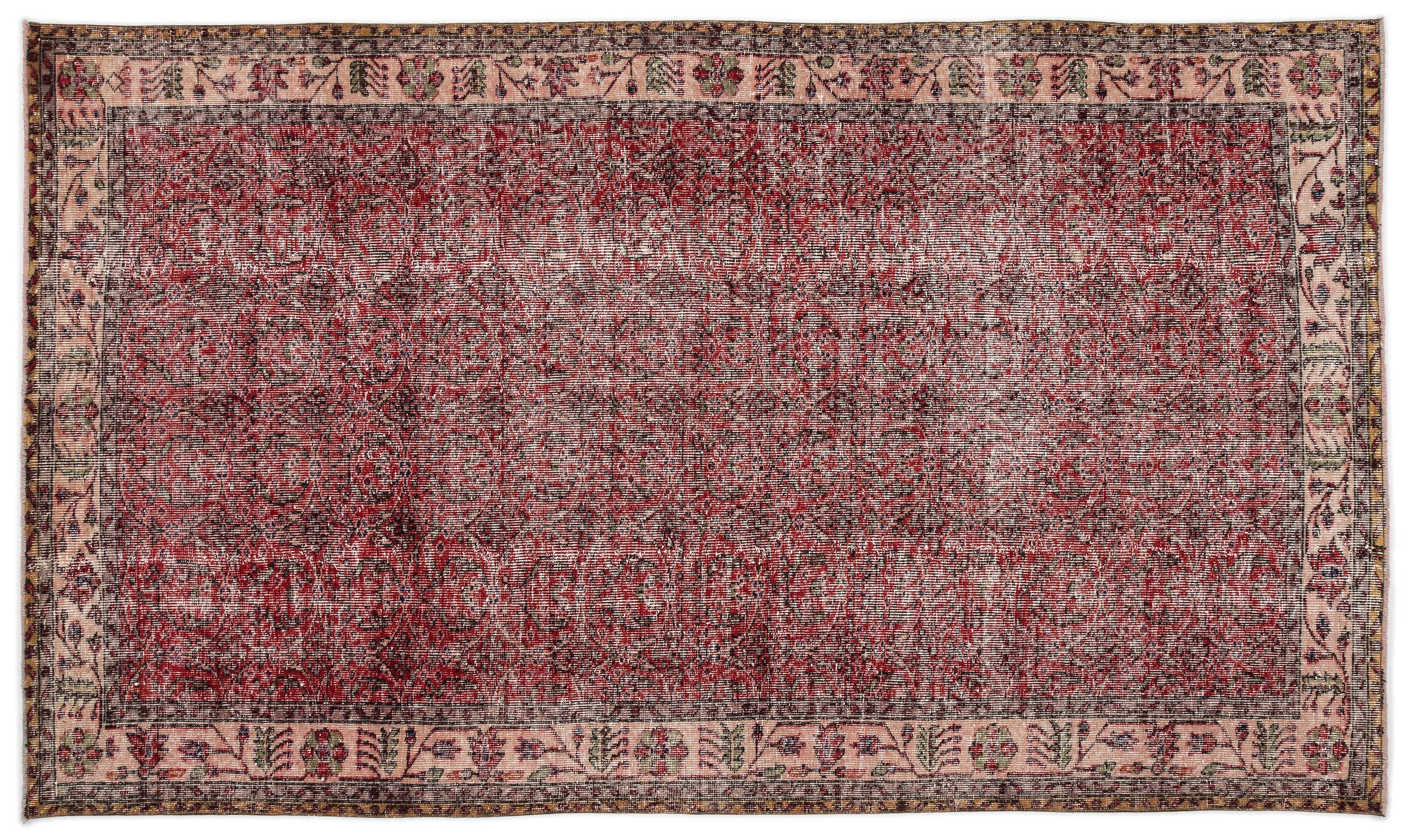 Naturel Over Dyed Vintage Rug 5'3'' x 9'1'' ft 161 x 276 cm