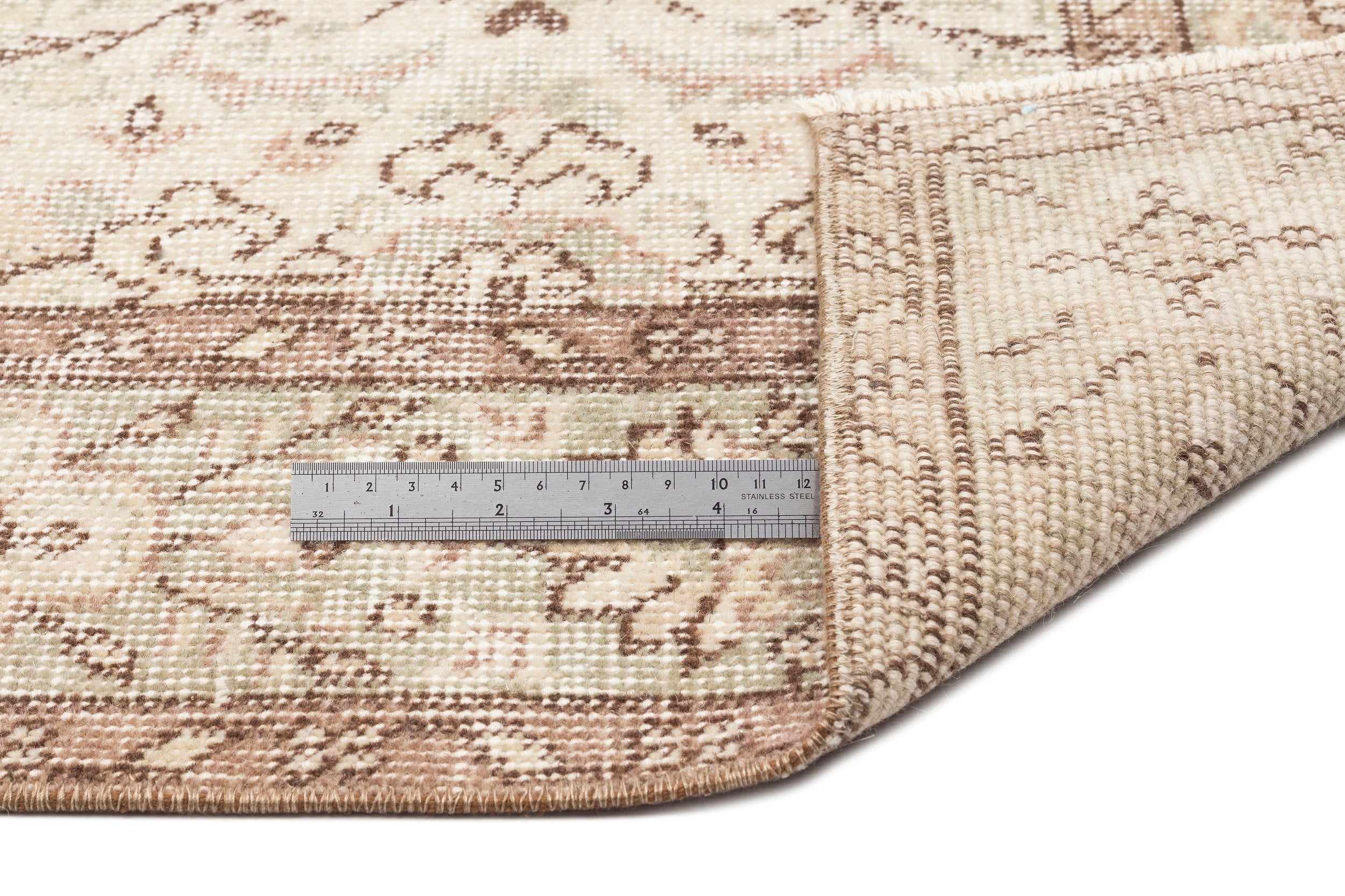 Beige Over Dyed Vintage Rug 4'12'' x 8'11'' ft 152 x 272 cm