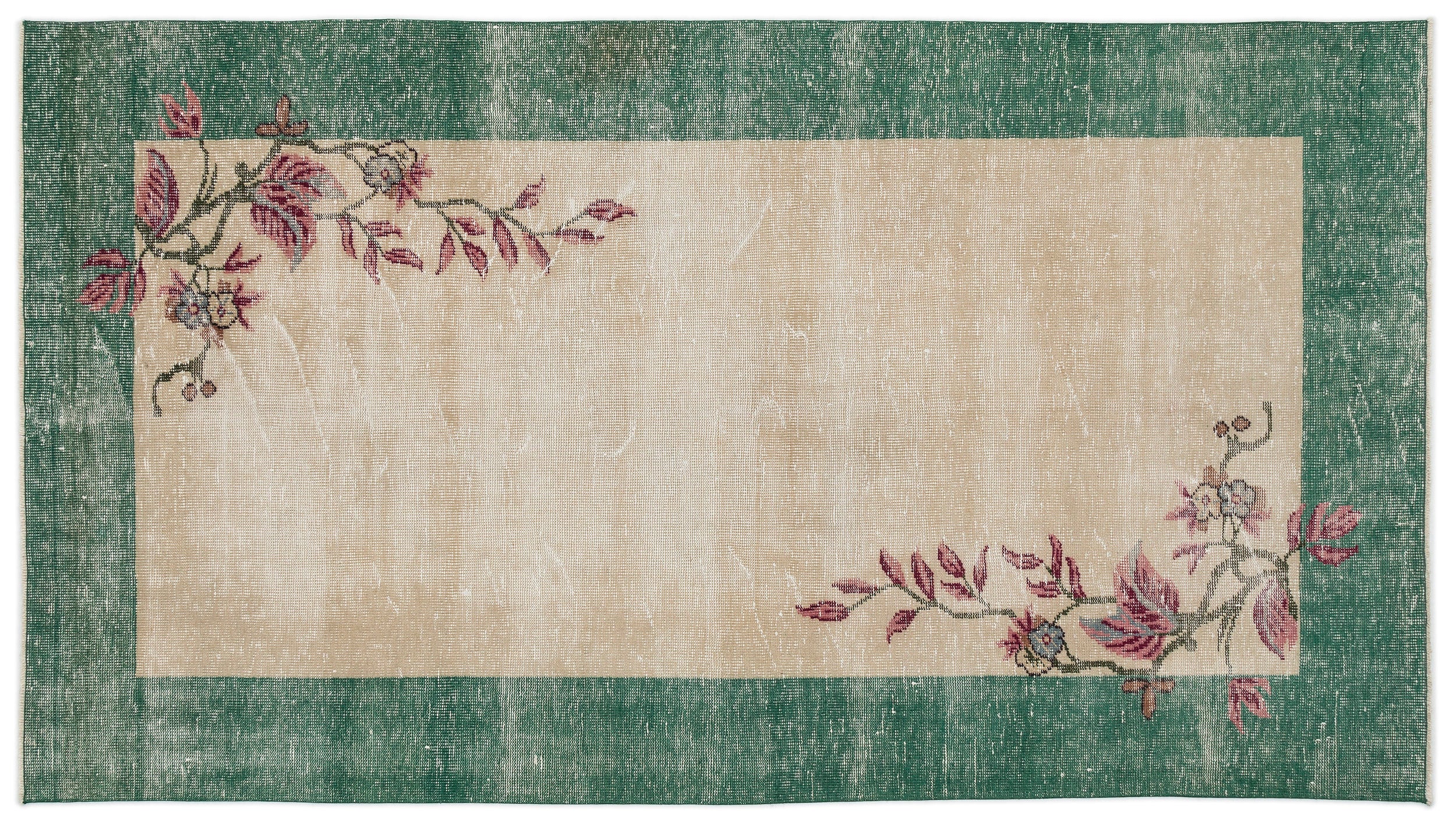 Retro Over Dyed Vintage Rug 5'2'' x 9'4'' ft 157 x 285 cm