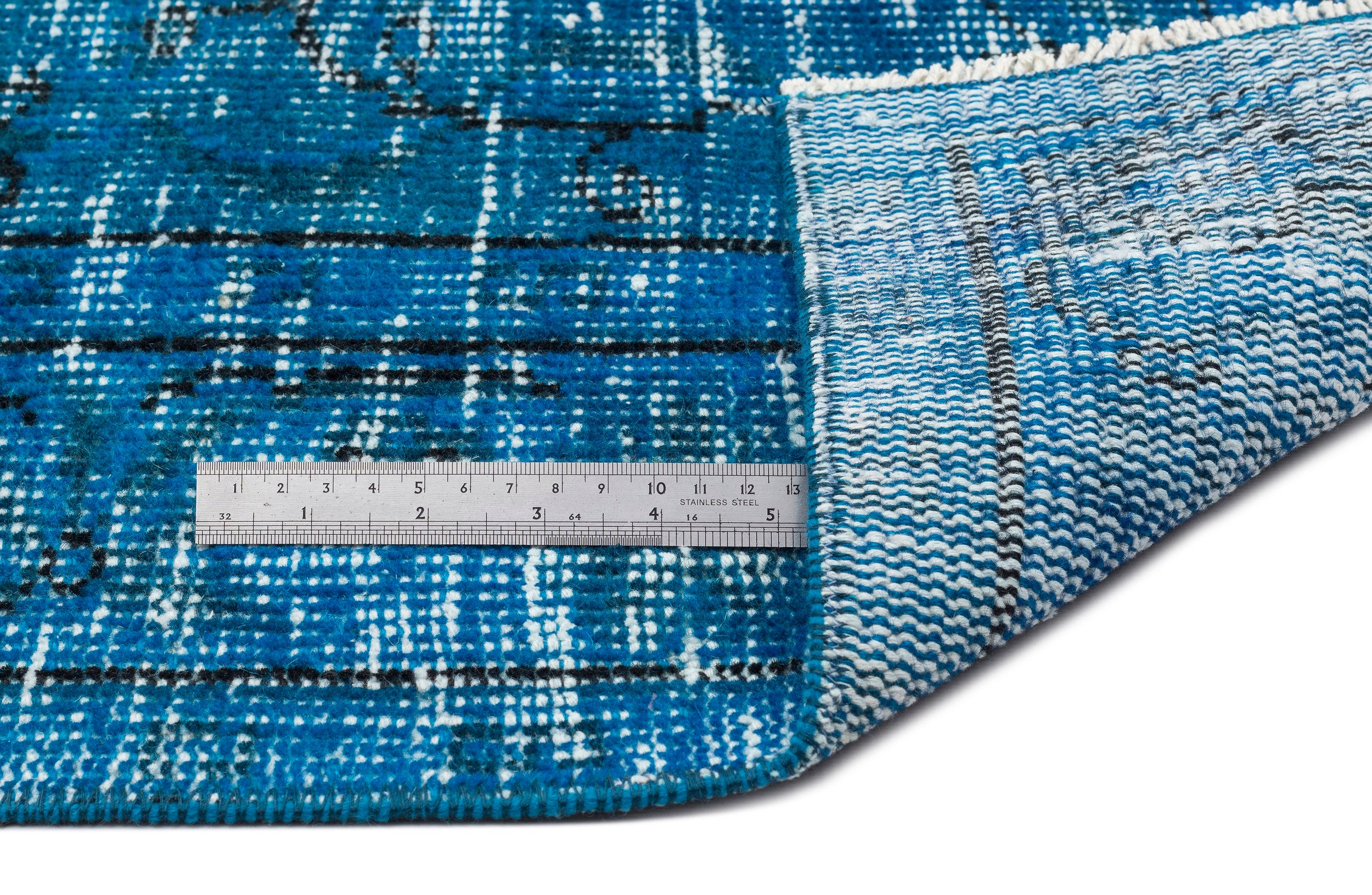 Turquoise Over Dyed Vintage Rug 5'1'' x 8'10'' ft 154 x 268 cm