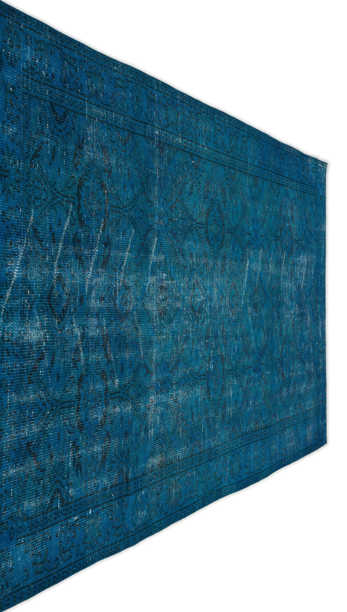 Turquoise Over Dyed Vintage Rug 5'3'' x 8'9'' ft 160 x 266 cm