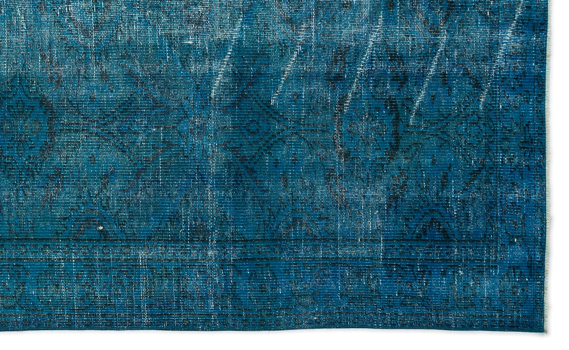 Turquoise Over Dyed Vintage Rug 5'3'' x 8'9'' ft 160 x 266 cm