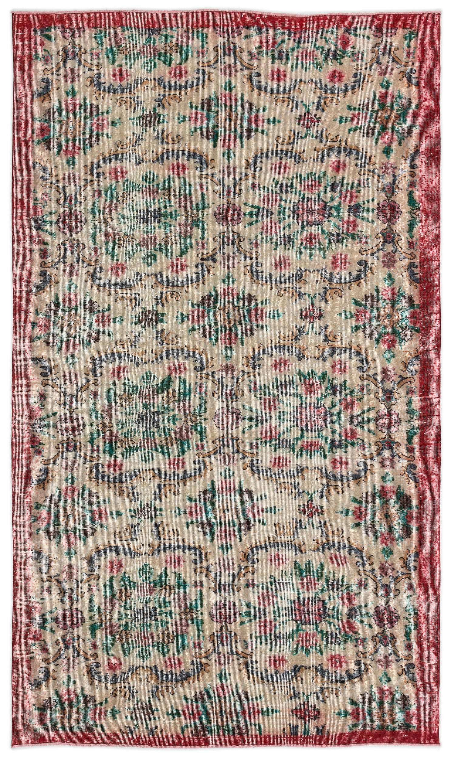 Retro Over Dyed Vintage Rug 5'1'' x 8'11'' ft 155 x 271 cm