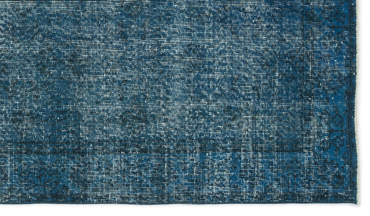 Turquoise Over Dyed Vintage Rug 4'5'' x 7'6'' ft 135 x 229 cm