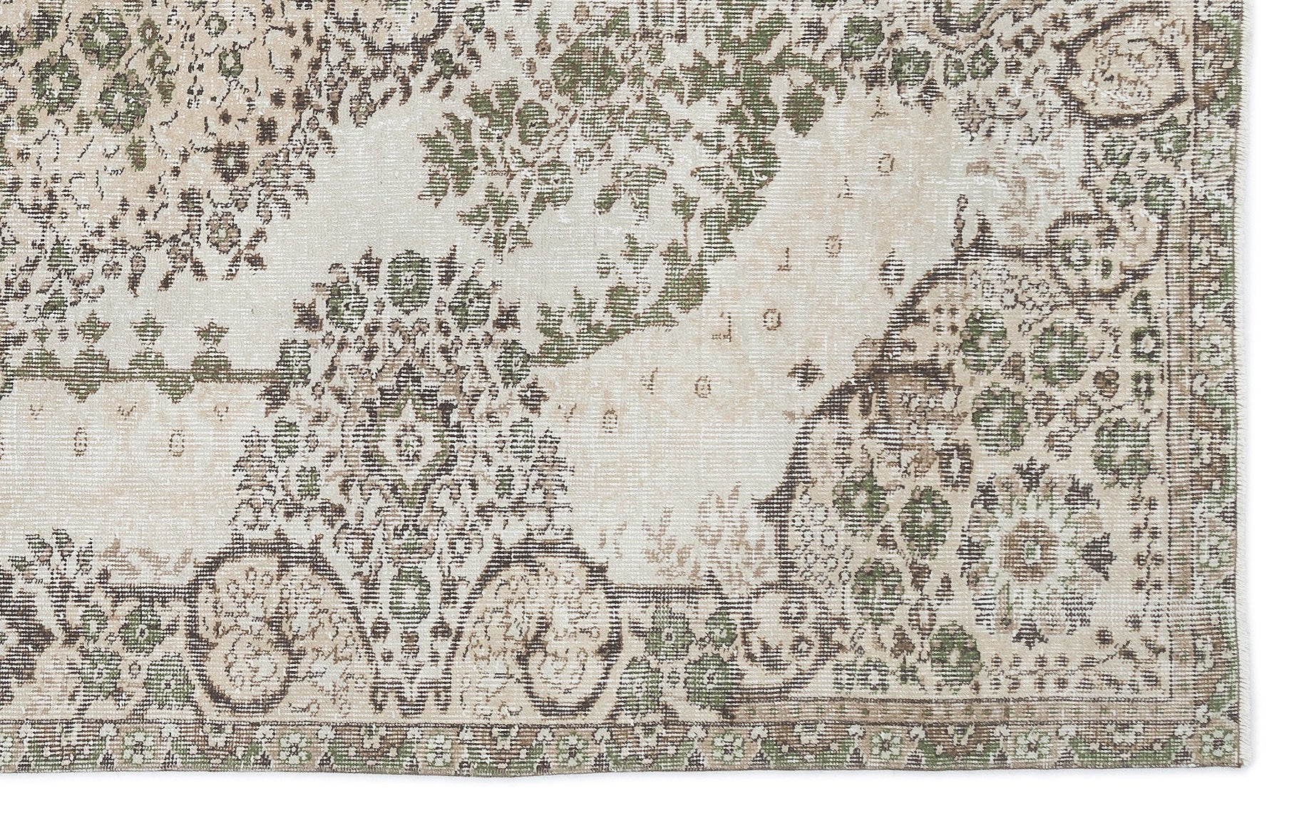 Beige Over Dyed Vintage Rug 5'5'' x 8'7'' ft 165 x 262 cm
