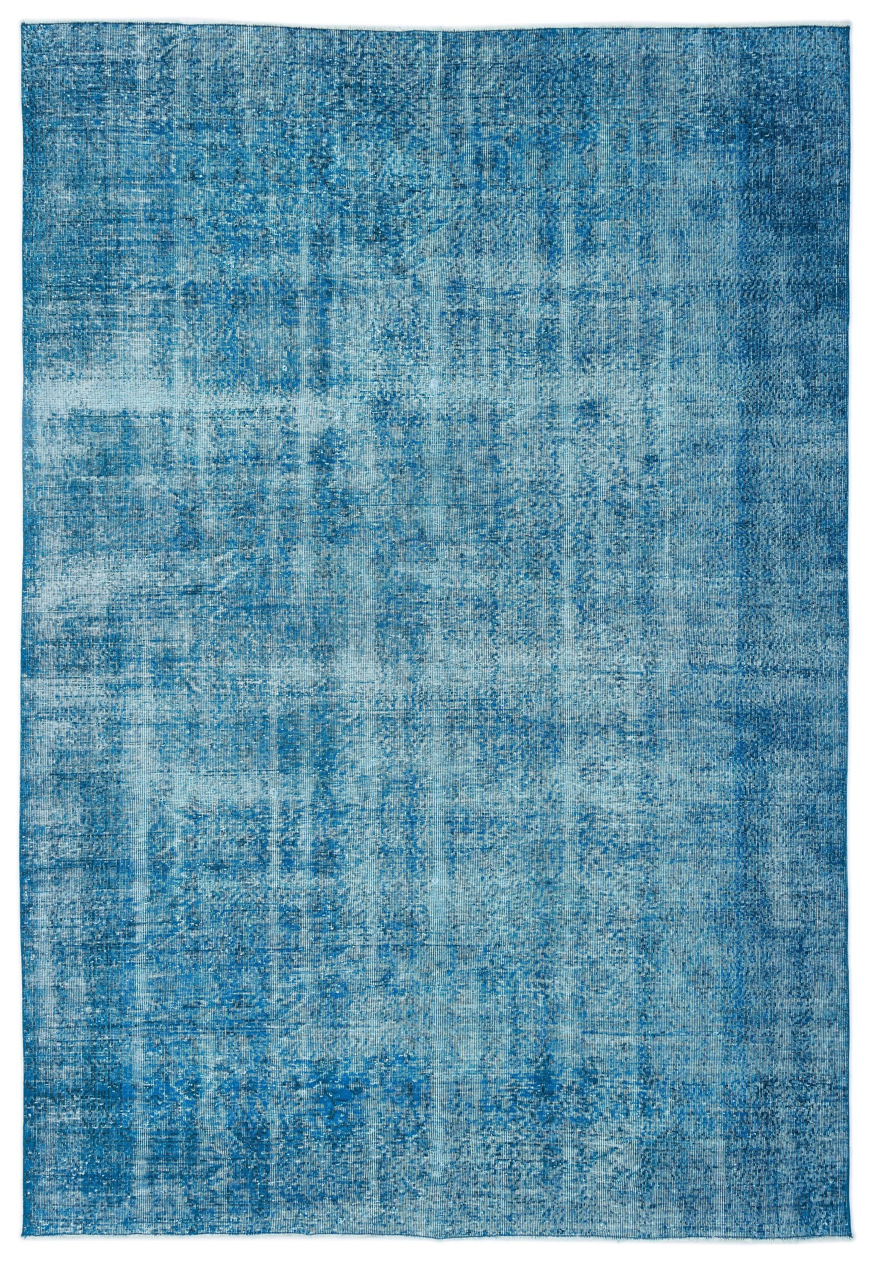 Turquoise Over Dyed Vintage Rug 7'1'' x 10'6'' ft 216 x 320 cm