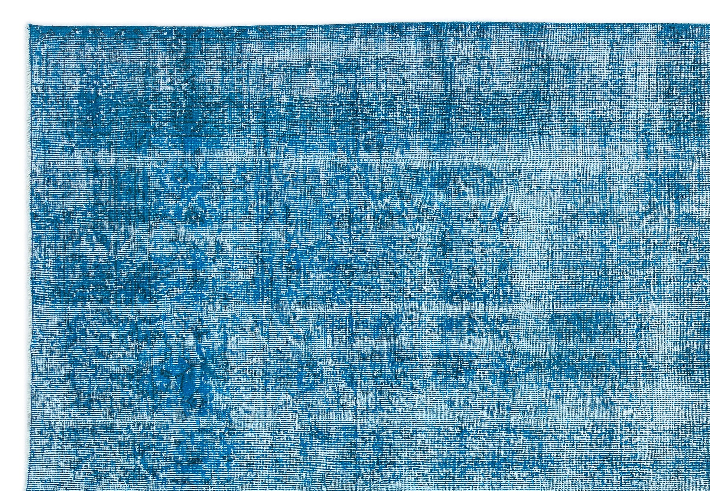 Turquoise Over Dyed Vintage Rug 7'1'' x 10'6'' ft 216 x 320 cm