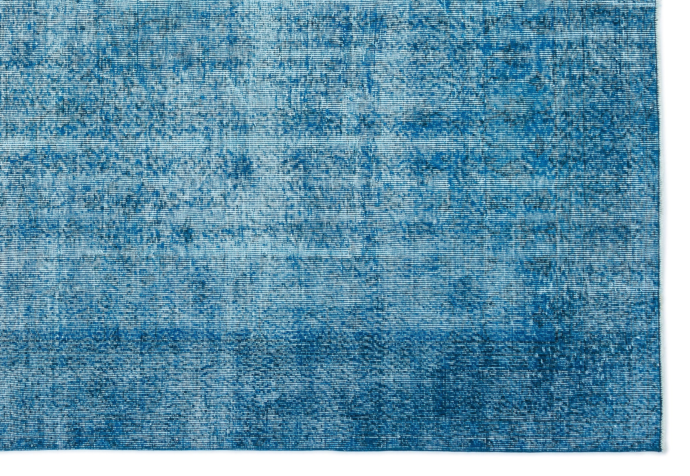 Turquoise Over Dyed Vintage Rug 7'1'' x 10'6'' ft 216 x 320 cm
