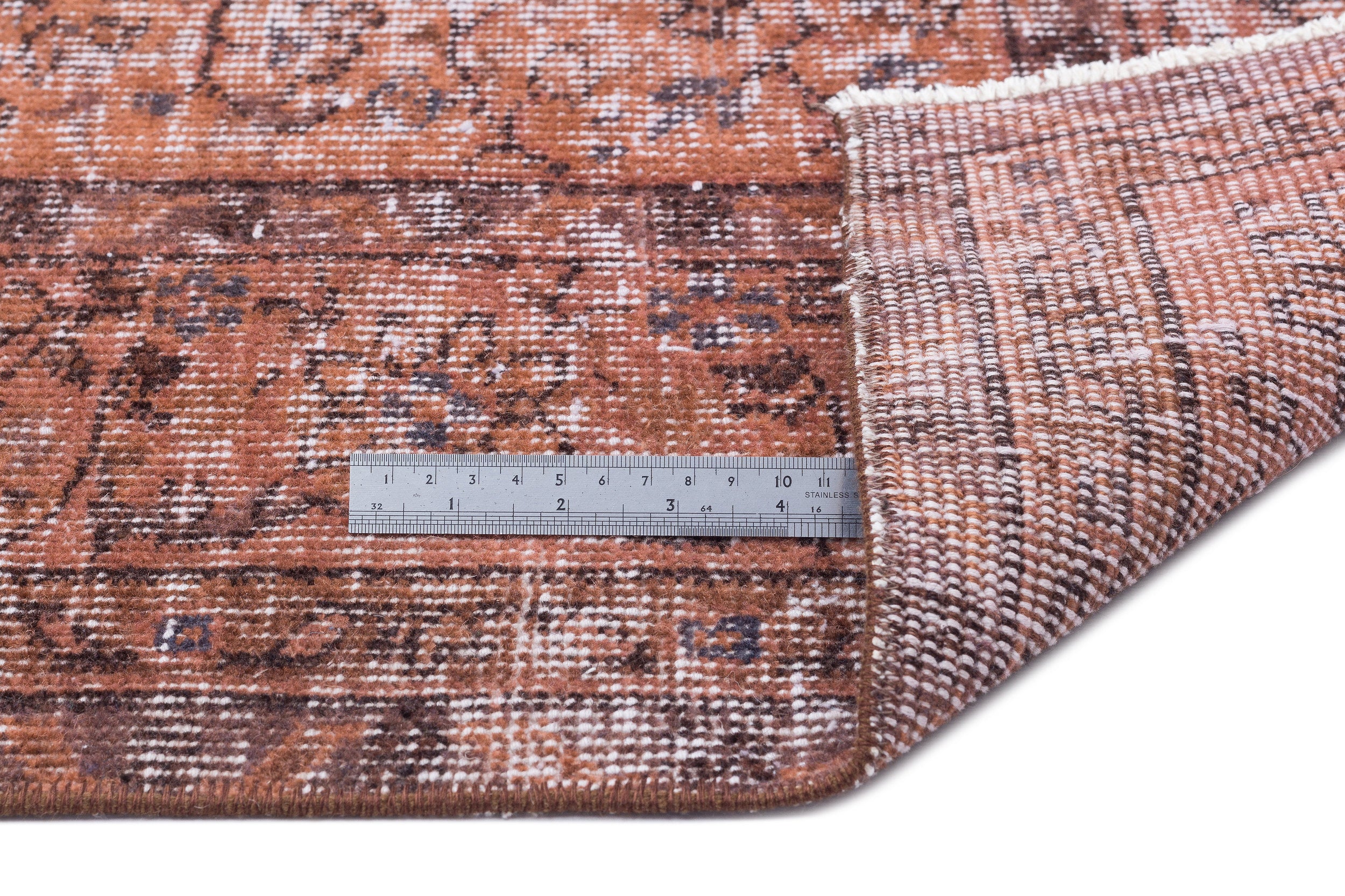 Brown Over Dyed Vintage Rug 6'8'' x 10'4'' ft 202 x 316 cm