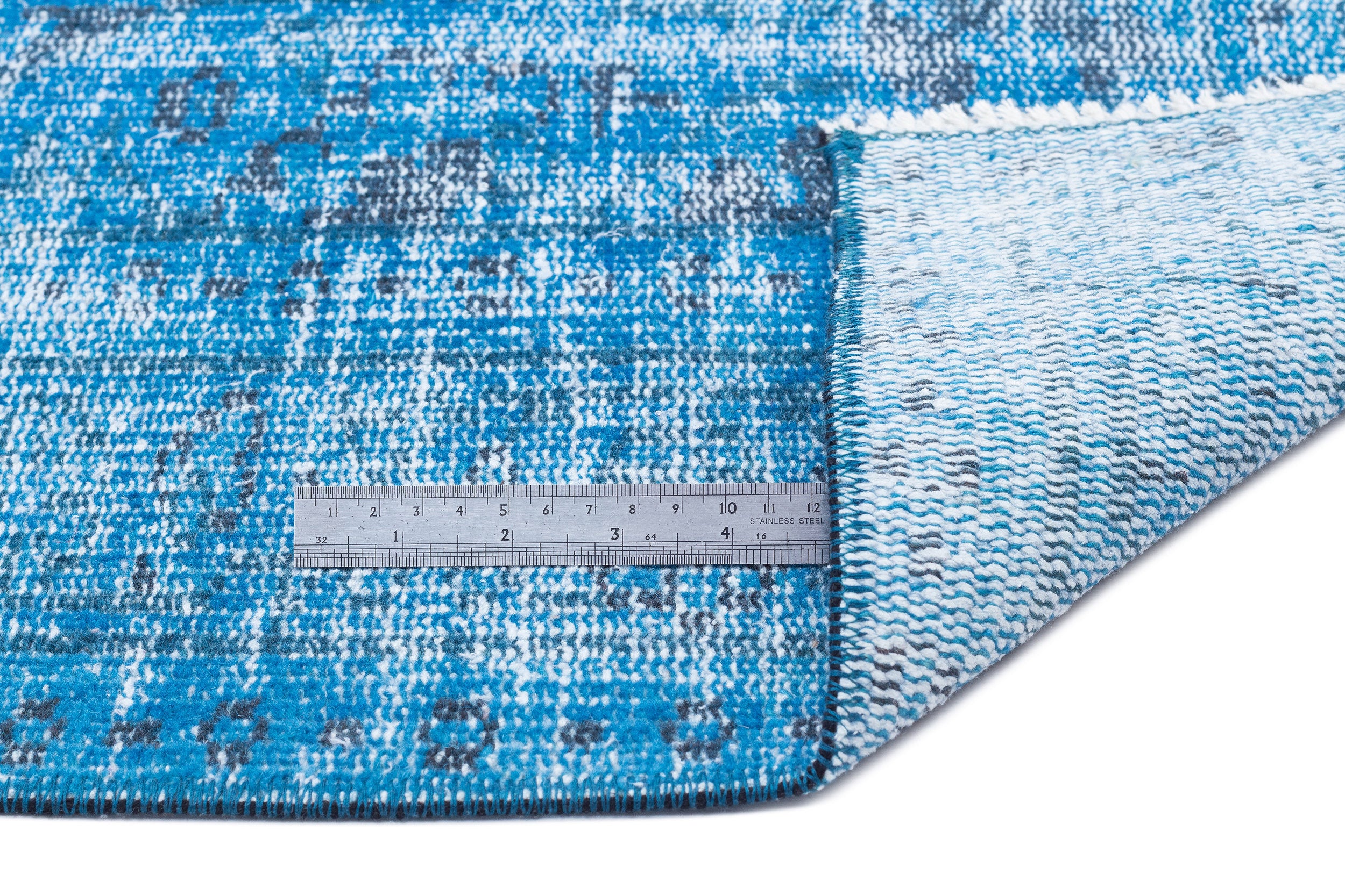 Turquoise Over Dyed Vintage Rug 4'10'' x 8'0'' ft 148 x 244 cm